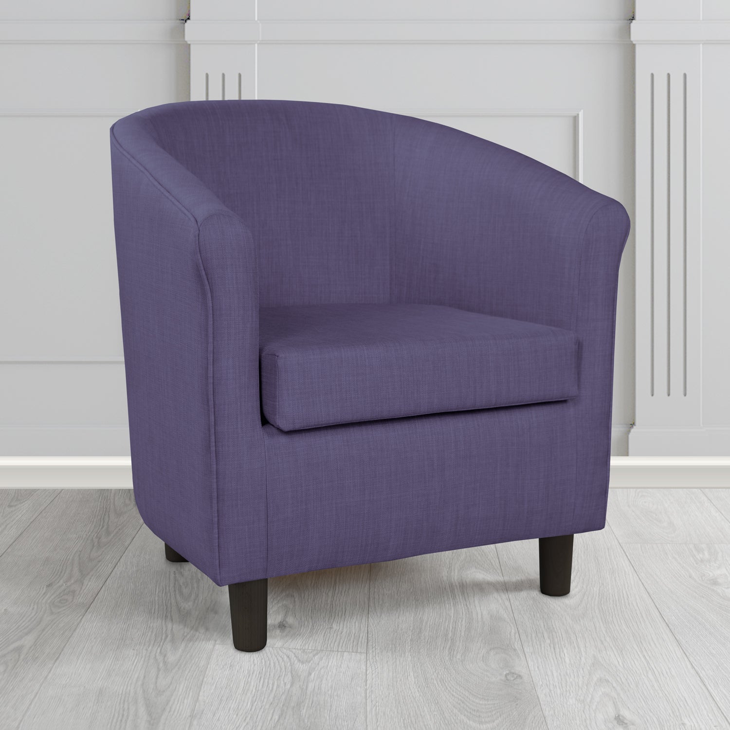 Tuscany Charles Purple Plain Linen Fabric Tub Chair - The Tub Chair Shop