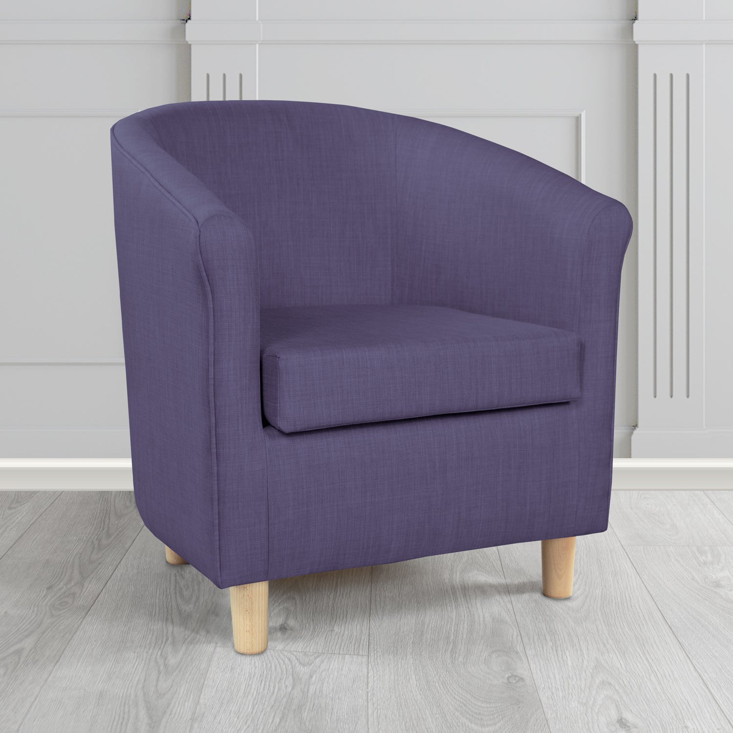 Tuscany Charles Purple Plain Linen Fabric Tub Chair