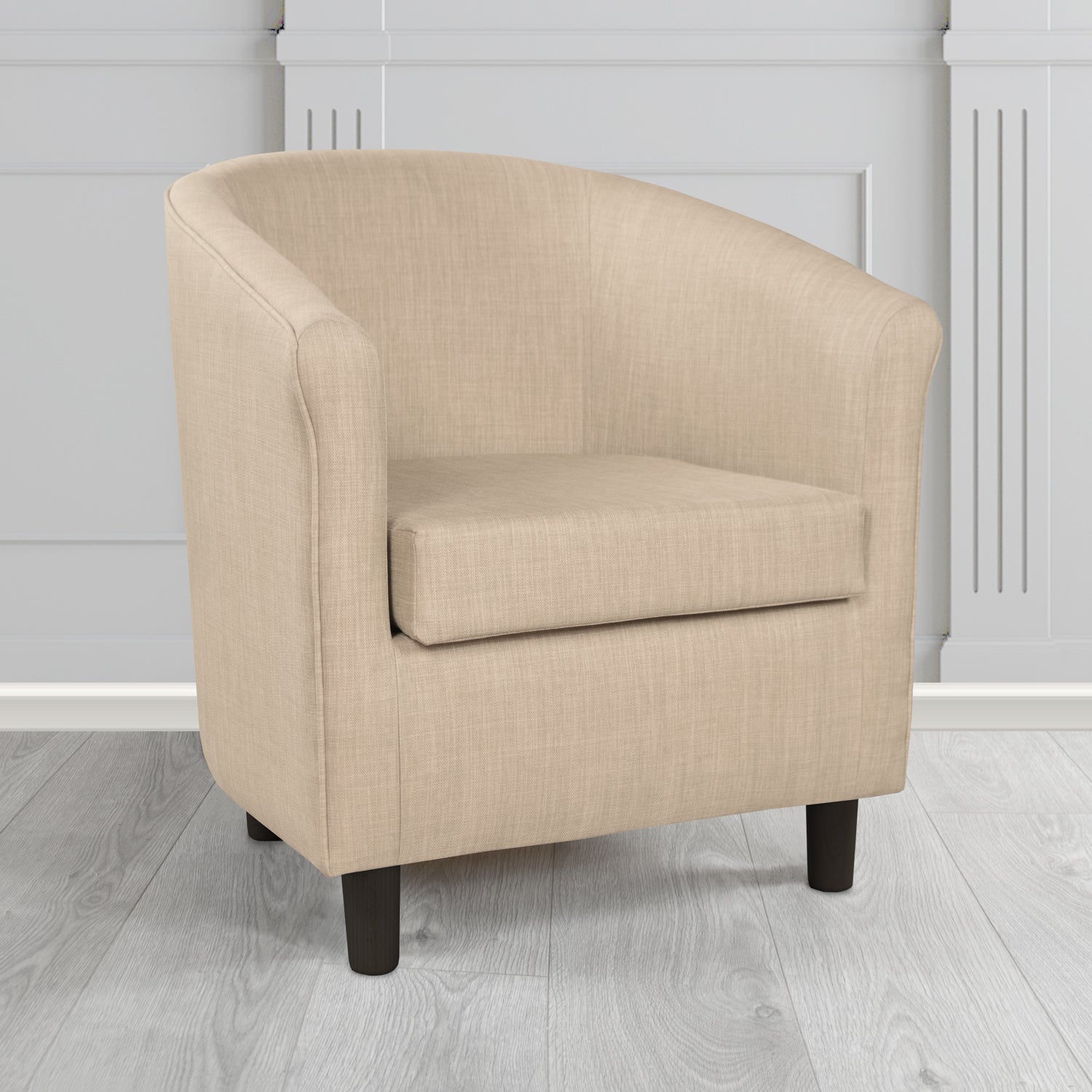 Tuscany Charles Sand Plain Linen Fabric Tub Chair - The Tub Chair Shop