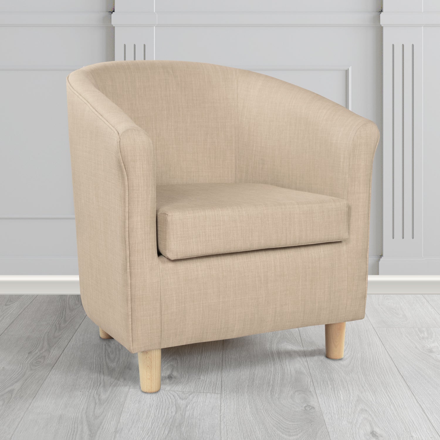 Tuscany Charles Sand Plain Linen Fabric Tub Chair - The Tub Chair Shop