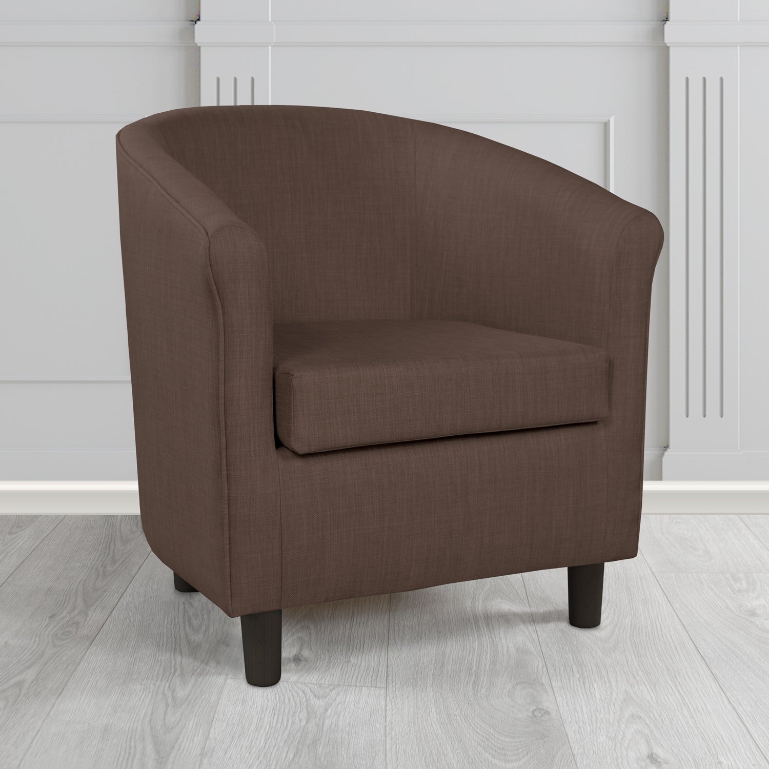 Tuscany Charles Sandalwood Plain Linen Fabric Tub Chair