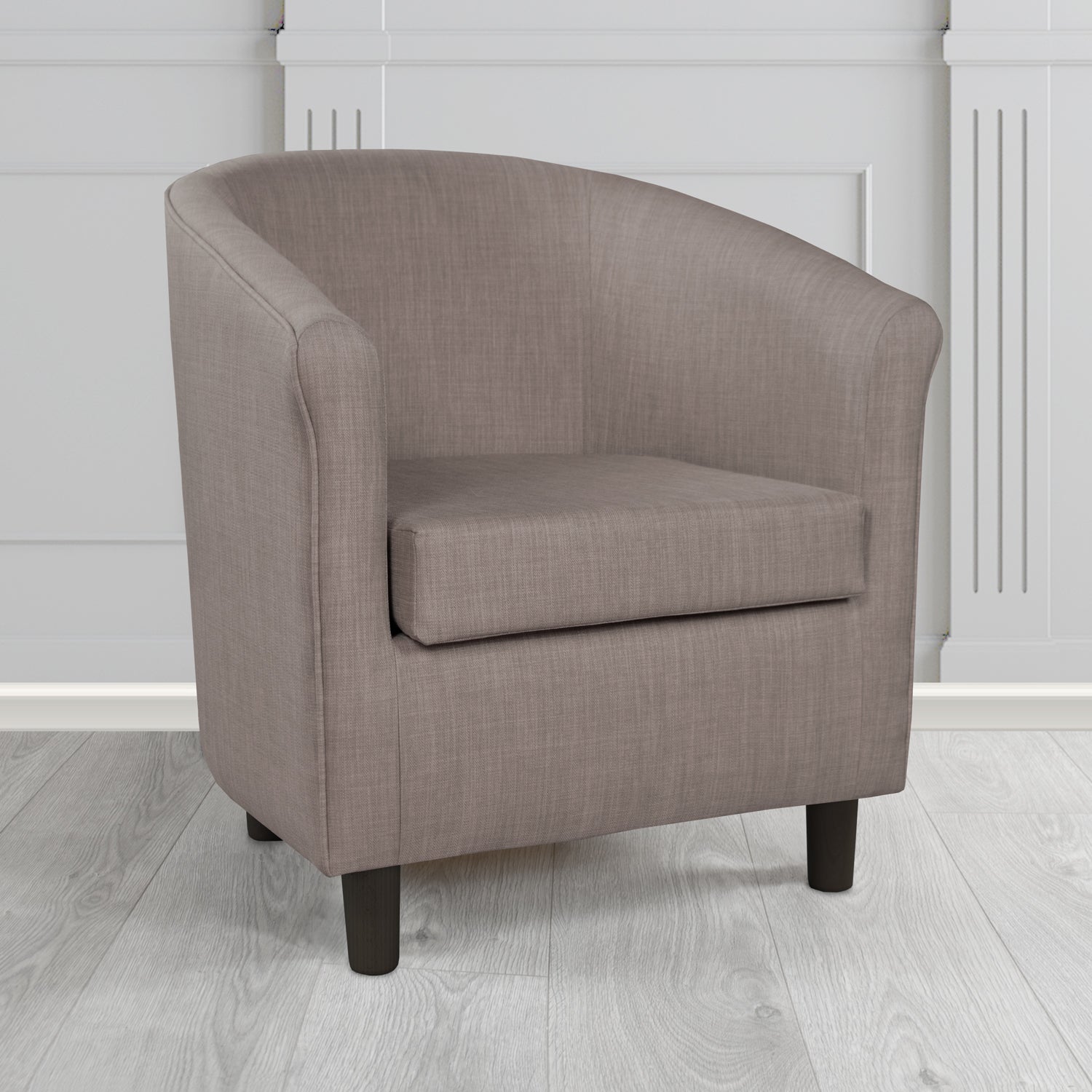 Tuscany Charles Slate Plain Linen Fabric Tub Chair - The Tub Chair Shop