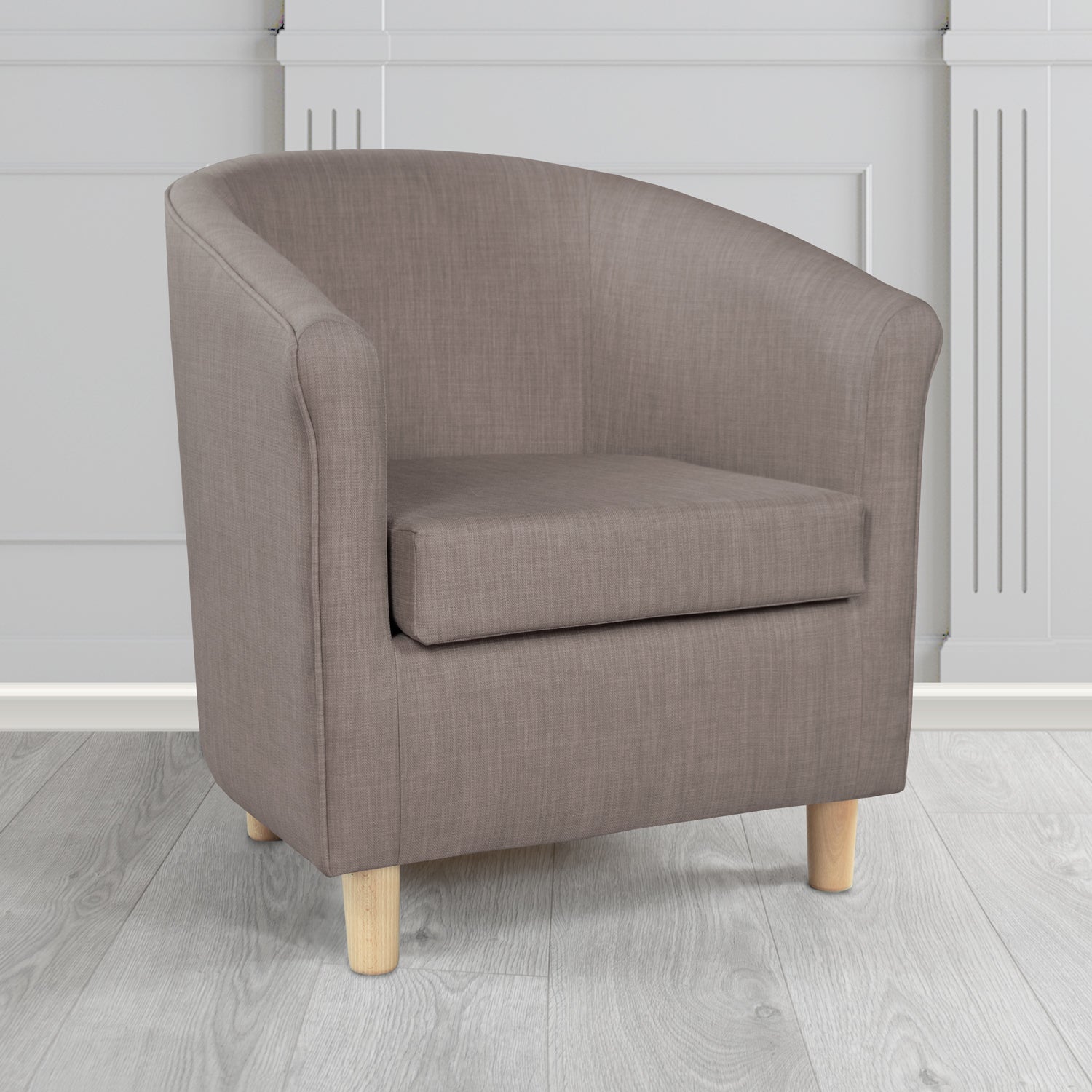 Tuscany Charles Slate Plain Linen Fabric Tub Chair
