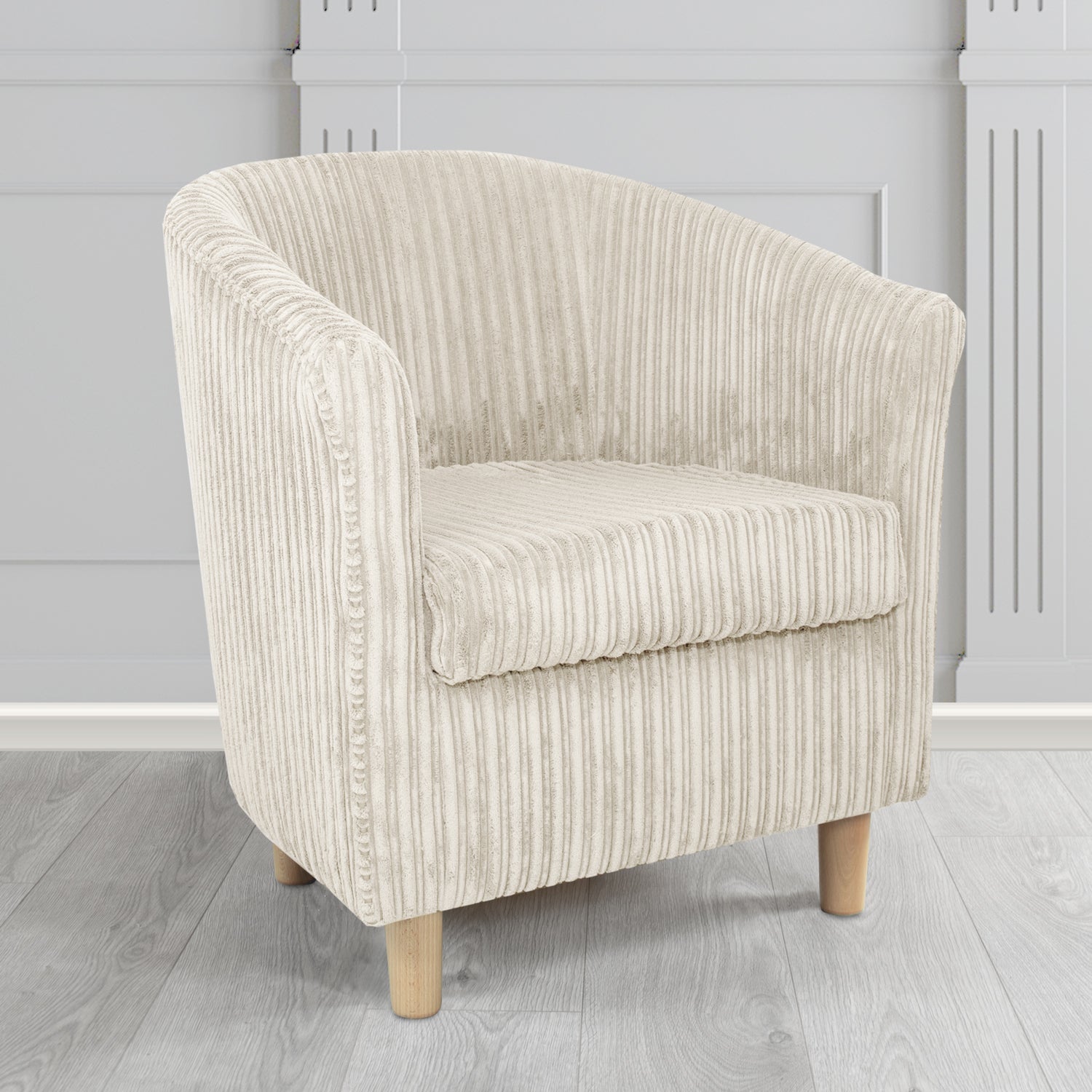 Tuscany in Conway Beige Plain Textured Fabric Tub Chair (6581703835690)