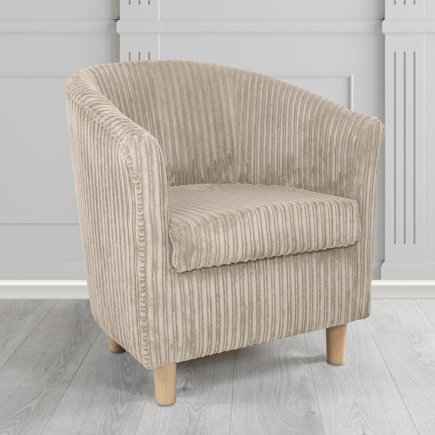 Tuscany in Conway Mink Plain Textured Fabric Tub Chair (6581732474922)