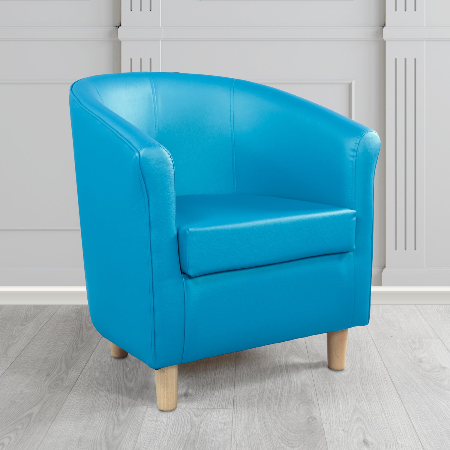 Tuscany Electric Blue DN Faux Leather Tub Chair (4385227898922)