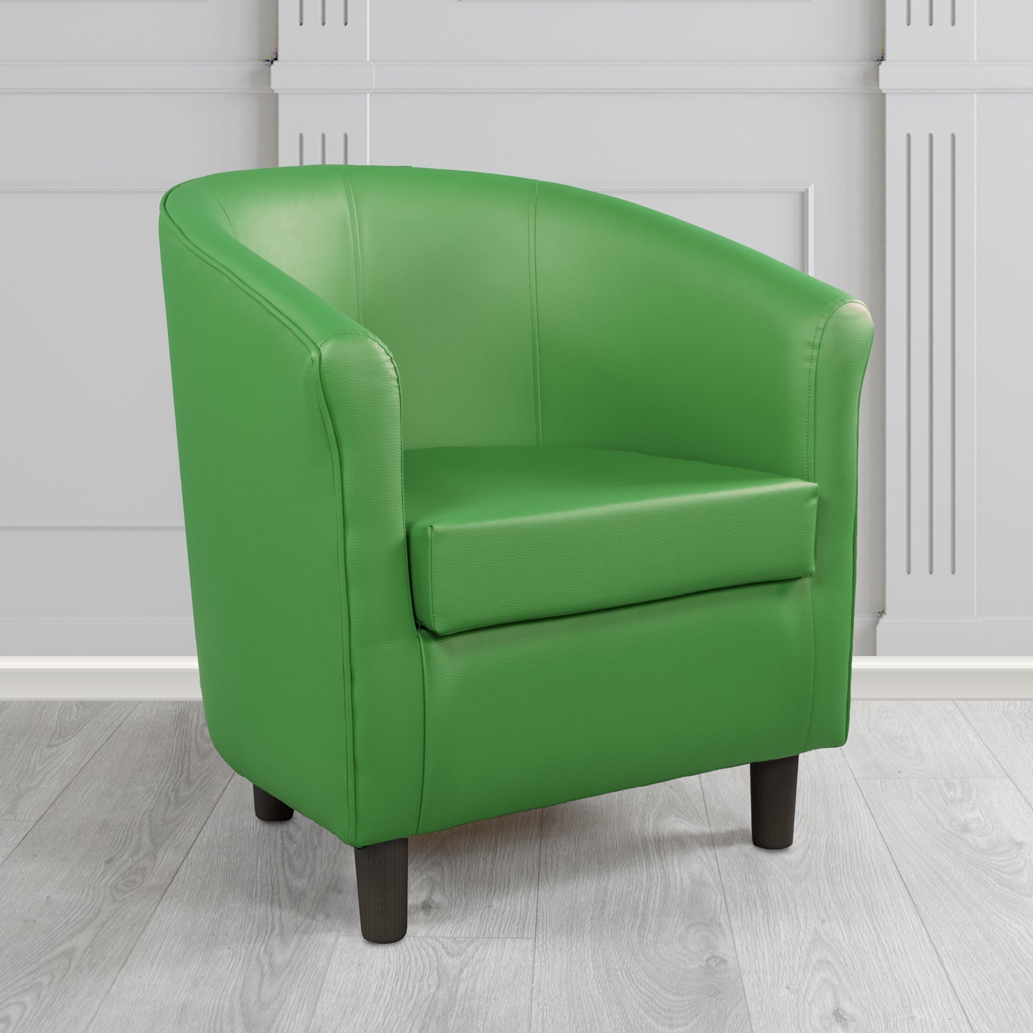 Tuscany Green DZE Faux Leather Tub Chair (4324370874410)