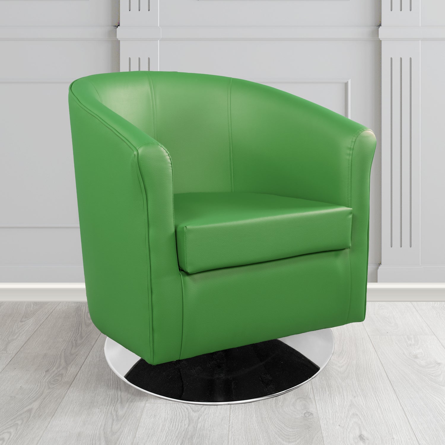 Tuscany Green DZE Faux Leather Swivel Tub Chair (4534414671914)