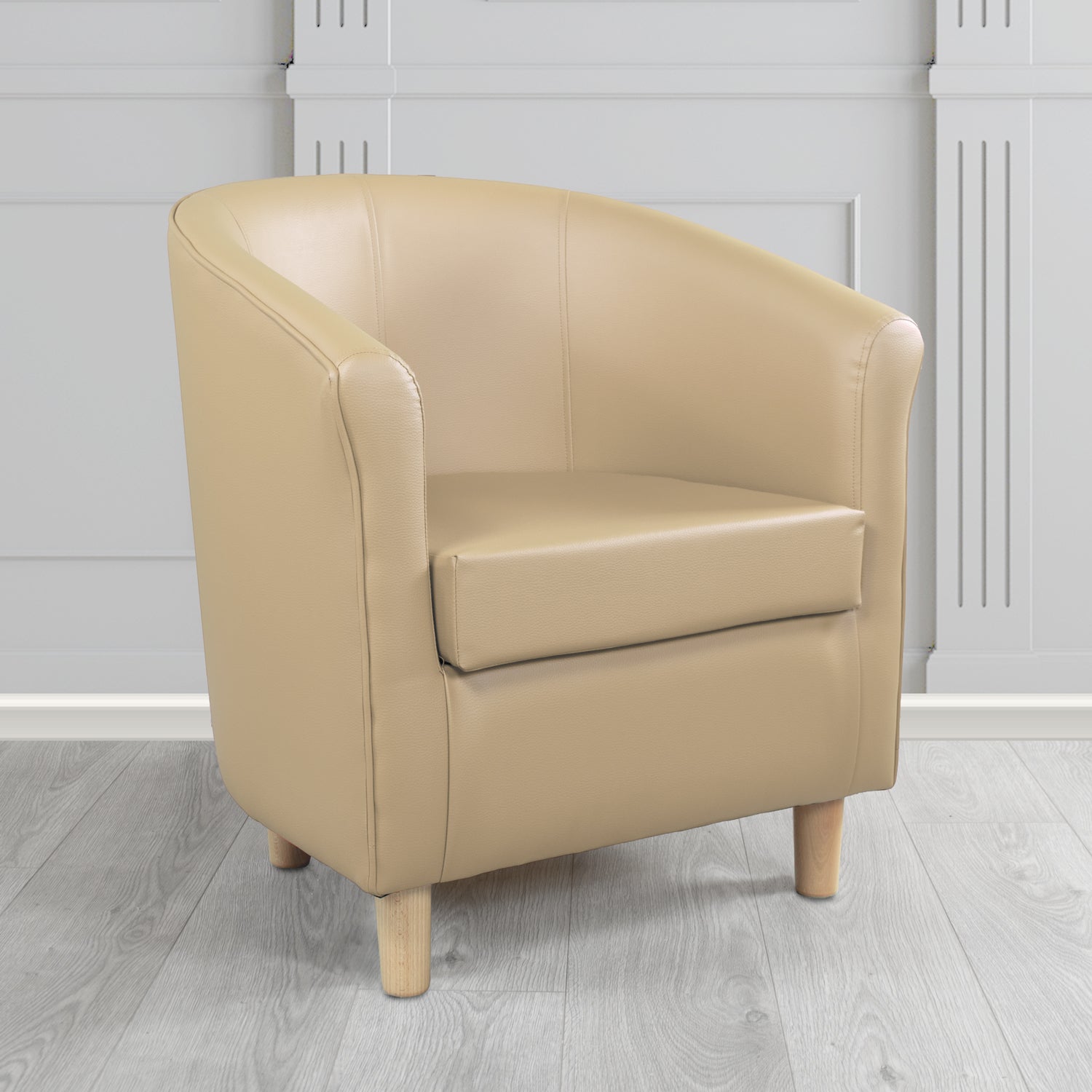 Tuscany Just Colour Almond Antimicrobial Crib 5 Contract Faux Leather Tub Chair - The Tub Chair Shop