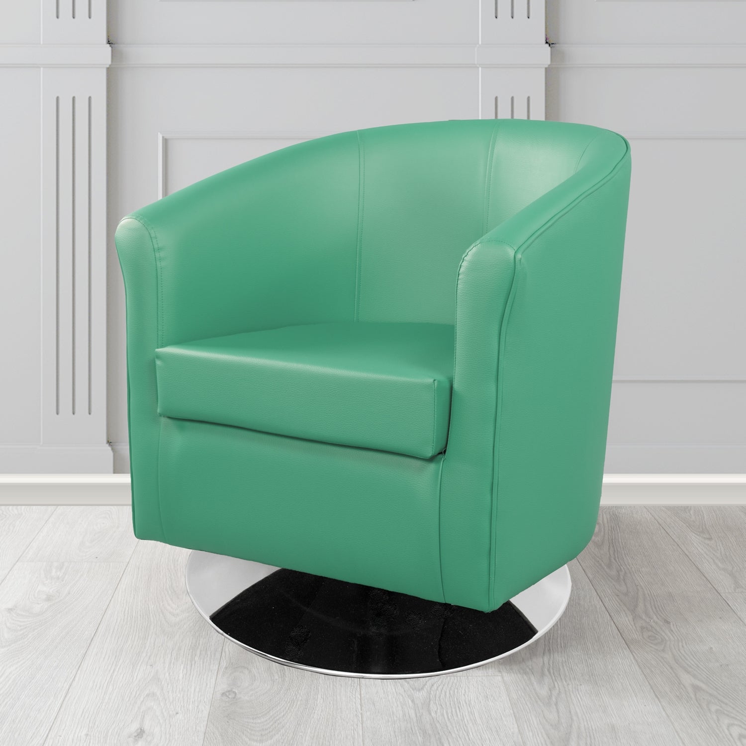 Tuscany Just Colour Applemint Crib 5 Faux Leather Swivel Tub Chair - The Tub Chair Shop