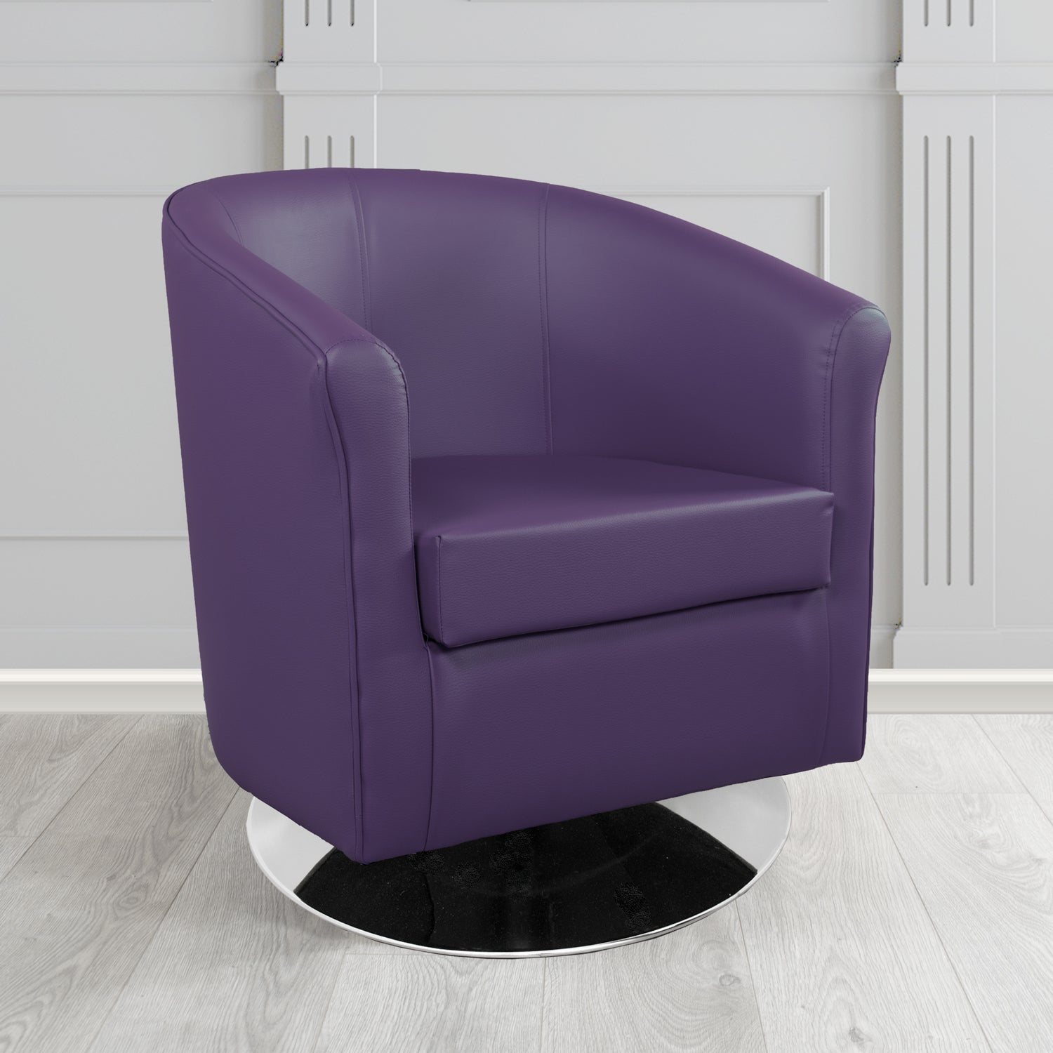 Tuscany Just Colour Blackberry Crib 5 Faux Leather Swivel Tub Chair - The Tub Chair Shop