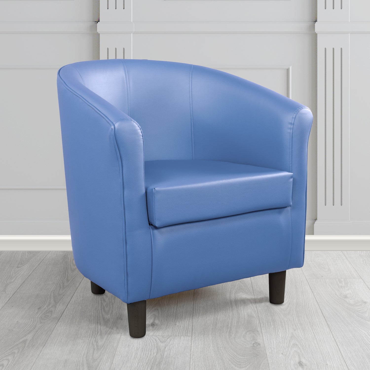 Tuscany Just Colour Blue Steel Antimicrobial Crib 5 Contract Faux Leather Tub Chair - The Tub Chair Shop