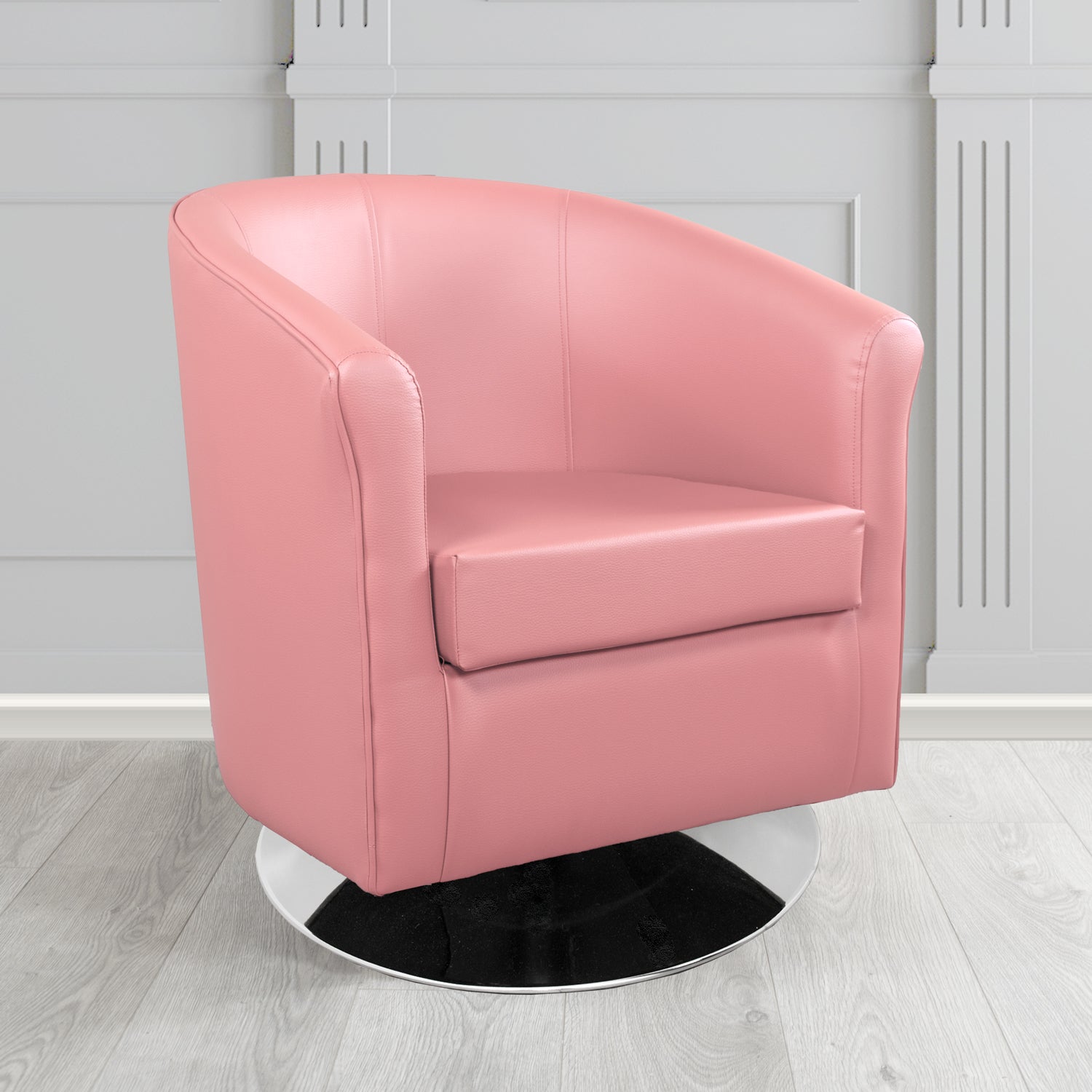 Tuscany Just Colour Cherry Blossom Crib 5 Faux Leather Swivel Tub Chair - The Tub Chair Shop