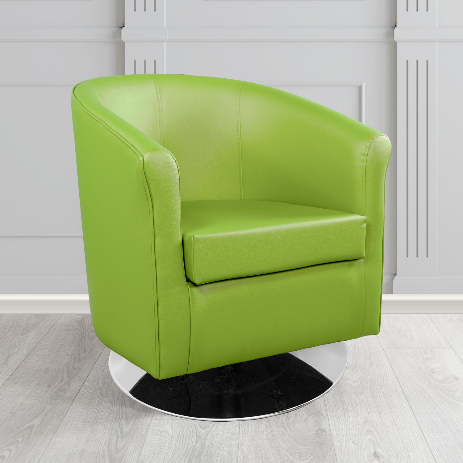 Tuscany Just Colour Citrus Green Crib 5 Faux Leather Swivel Tub Chair - The Tub Chair Shop