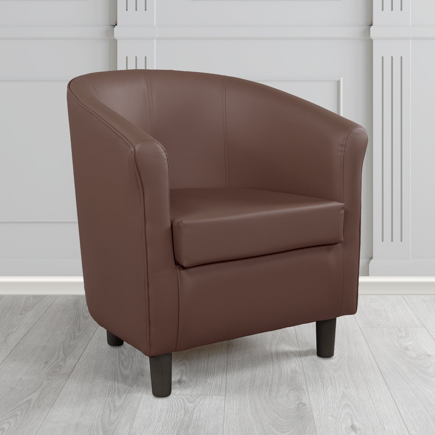 Tuscany Just Colour Cocoa Antimicrobial Crib 5 Contract Faux Leather Tub Chair - The Tub Chair Shop