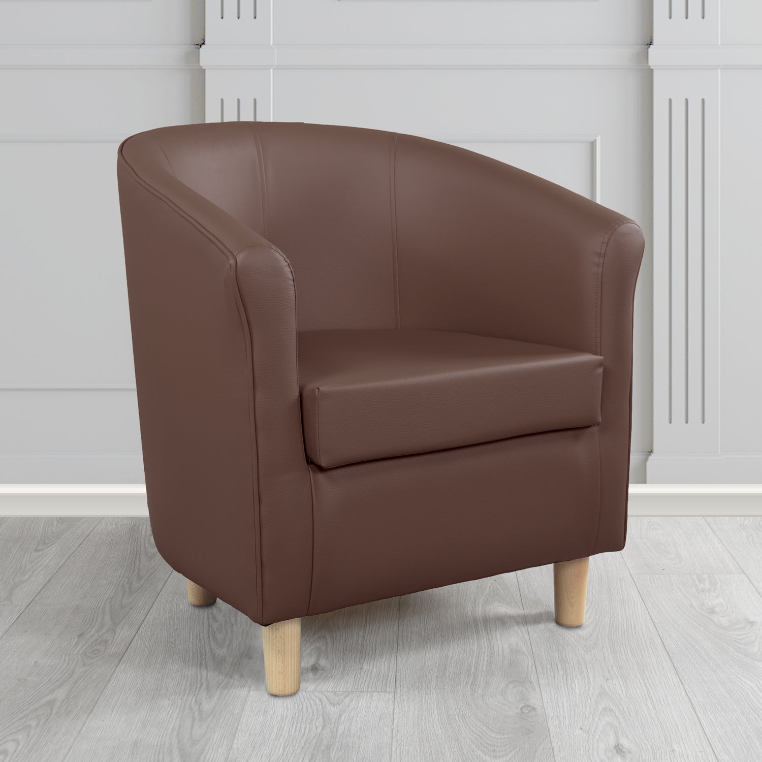 Tuscany Just Colour Cocoa Antimicrobial Crib 5 Contract Faux Leather Tub Chair