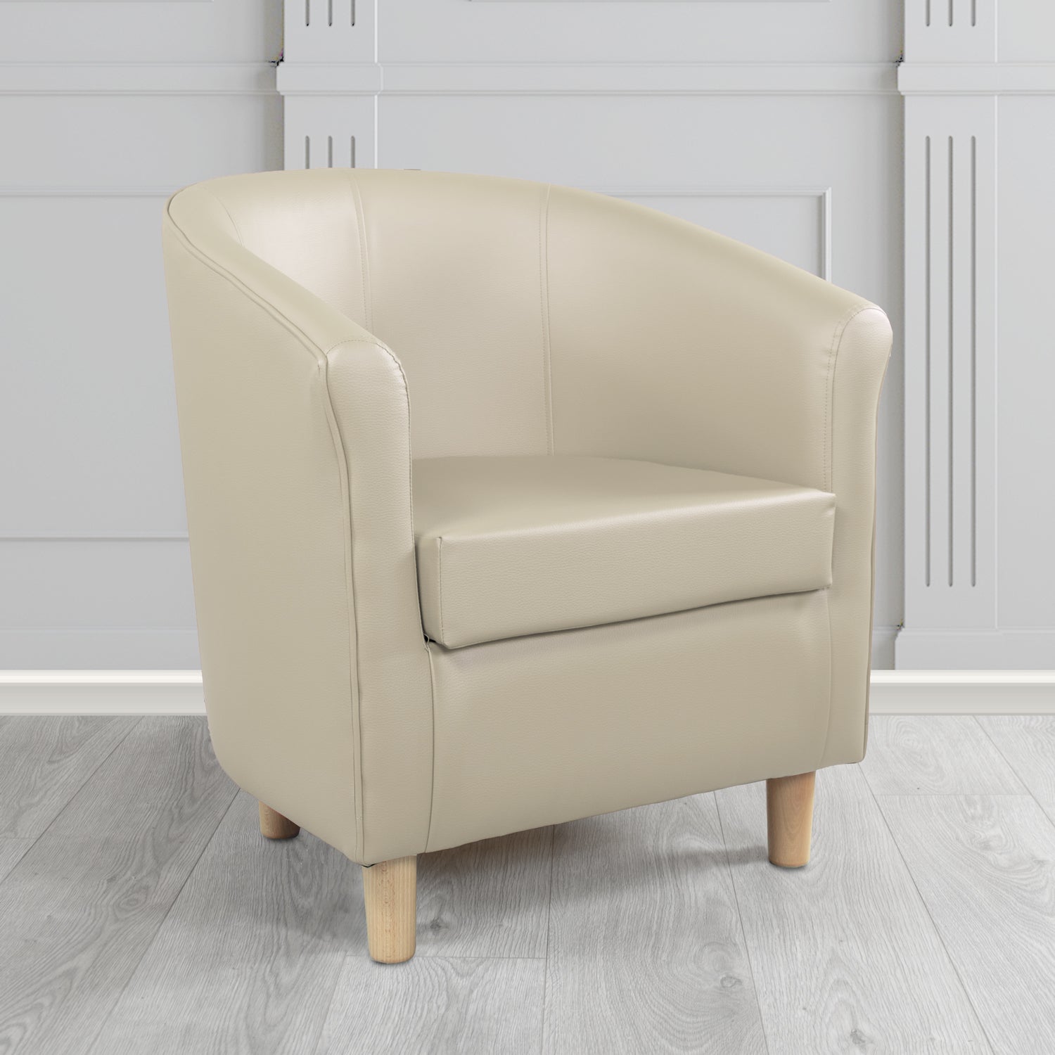 Tuscany Just Colour Dune Antimicrobial Crib 5 Contract Faux Leather Tub Chair - The Tub Chair Shop