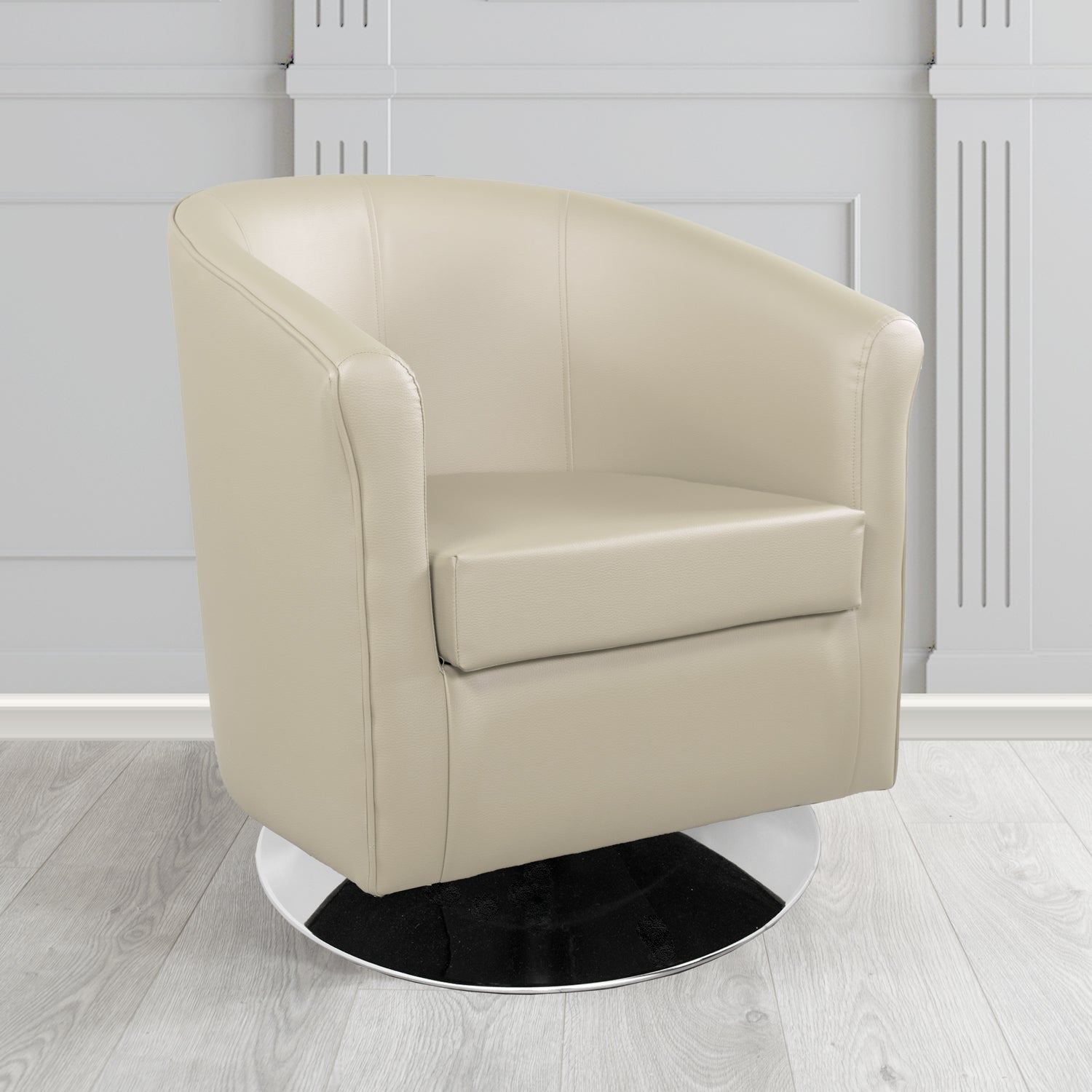 Tuscany Just Colour Dune Crib 5 Faux Leather Swivel Tub Chair - The Tub Chair Shop