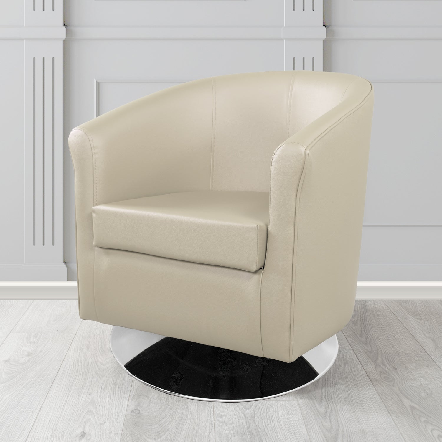 Tuscany Just Colour Dune Crib 5 Faux Leather Swivel Tub Chair - The Tub Chair Shop