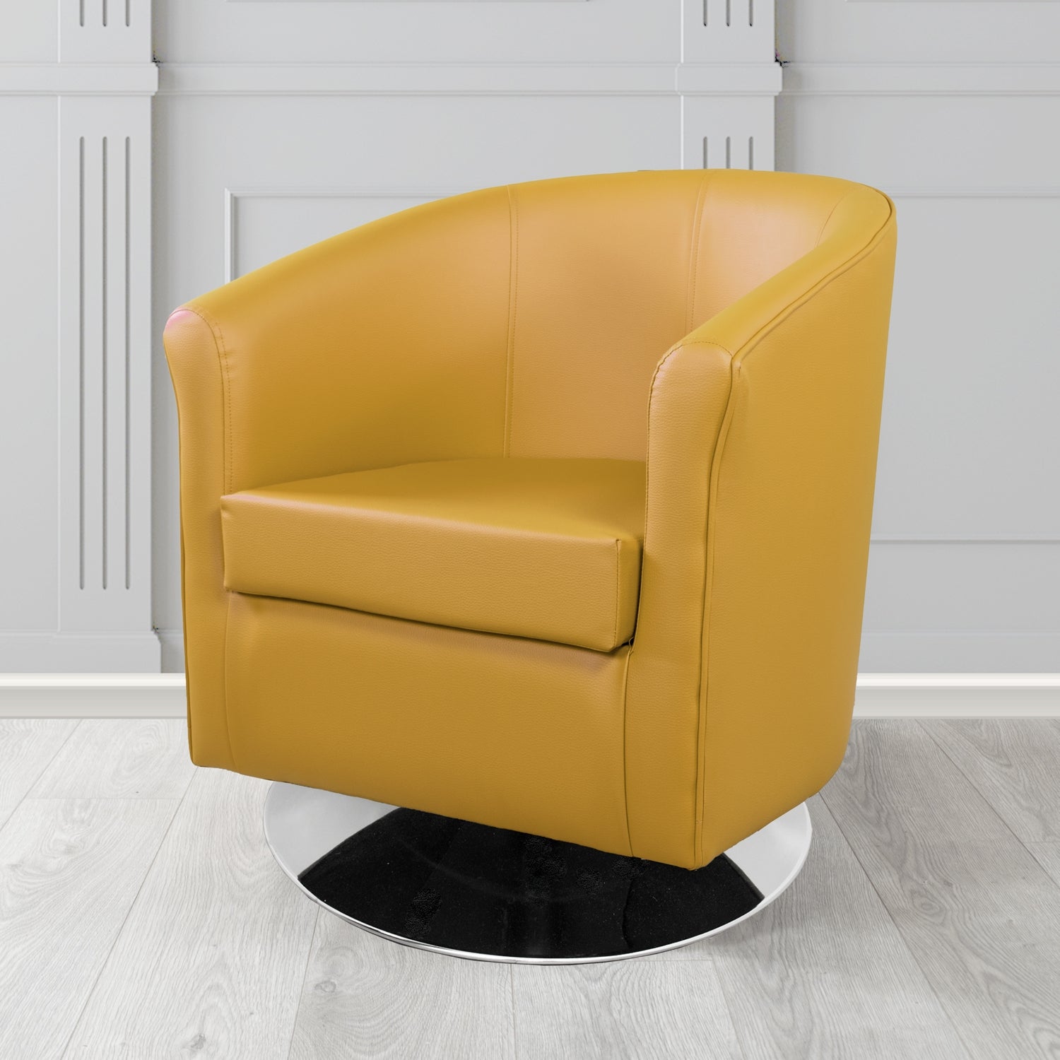 Tuscany Just Colour Golden Honey Crib 5 Faux Leather Swivel Tub Chair - The Tub Chair Shop
