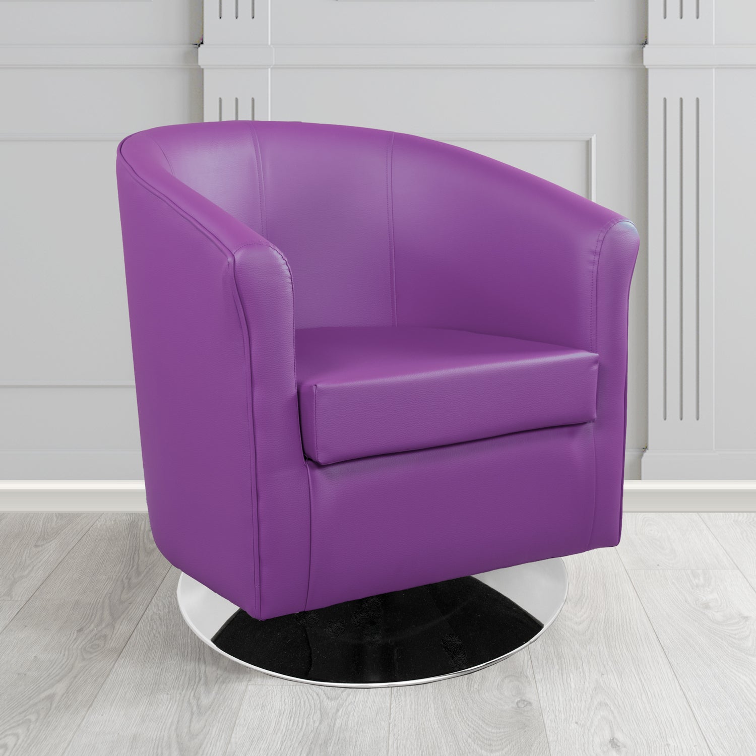 Tuscany Just Colour Grape Crib 5 Faux Leather Swivel Tub Chair - The Tub Chair Shop