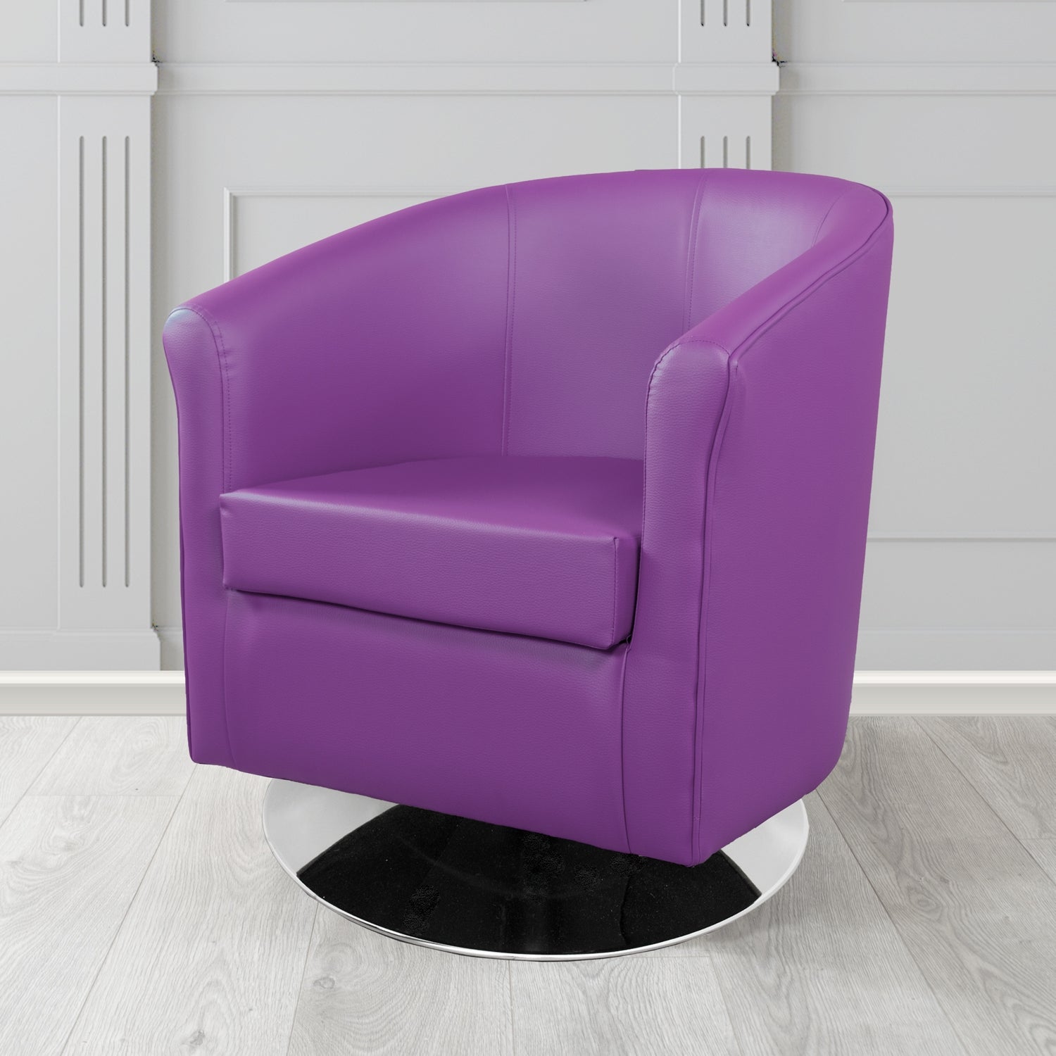 Tuscany Just Colour Grape Crib 5 Faux Leather Swivel Tub Chair - The Tub Chair Shop