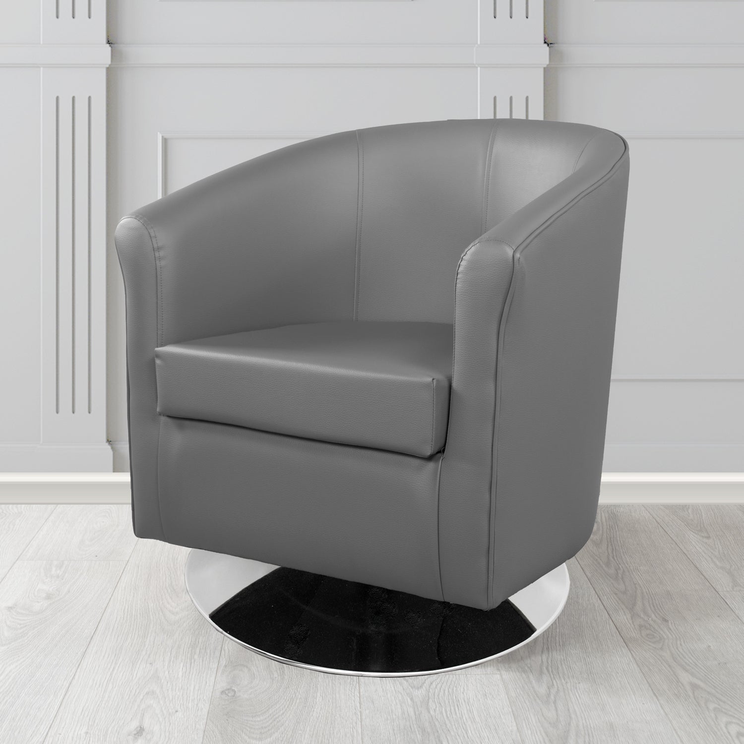 Tuscany Just Colour Greyfriar Crib 5 Faux Leather Swivel Tub Chair - The Tub Chair Shop