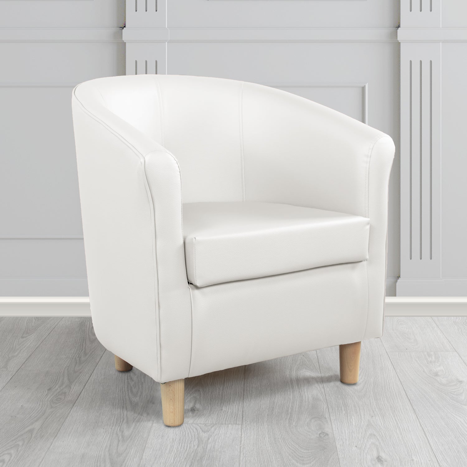 Tuscany Just Colour Jasmine White Antimicrobial Crib 5 Contract Faux Leather Tub Chair - The Tub Chair Shop