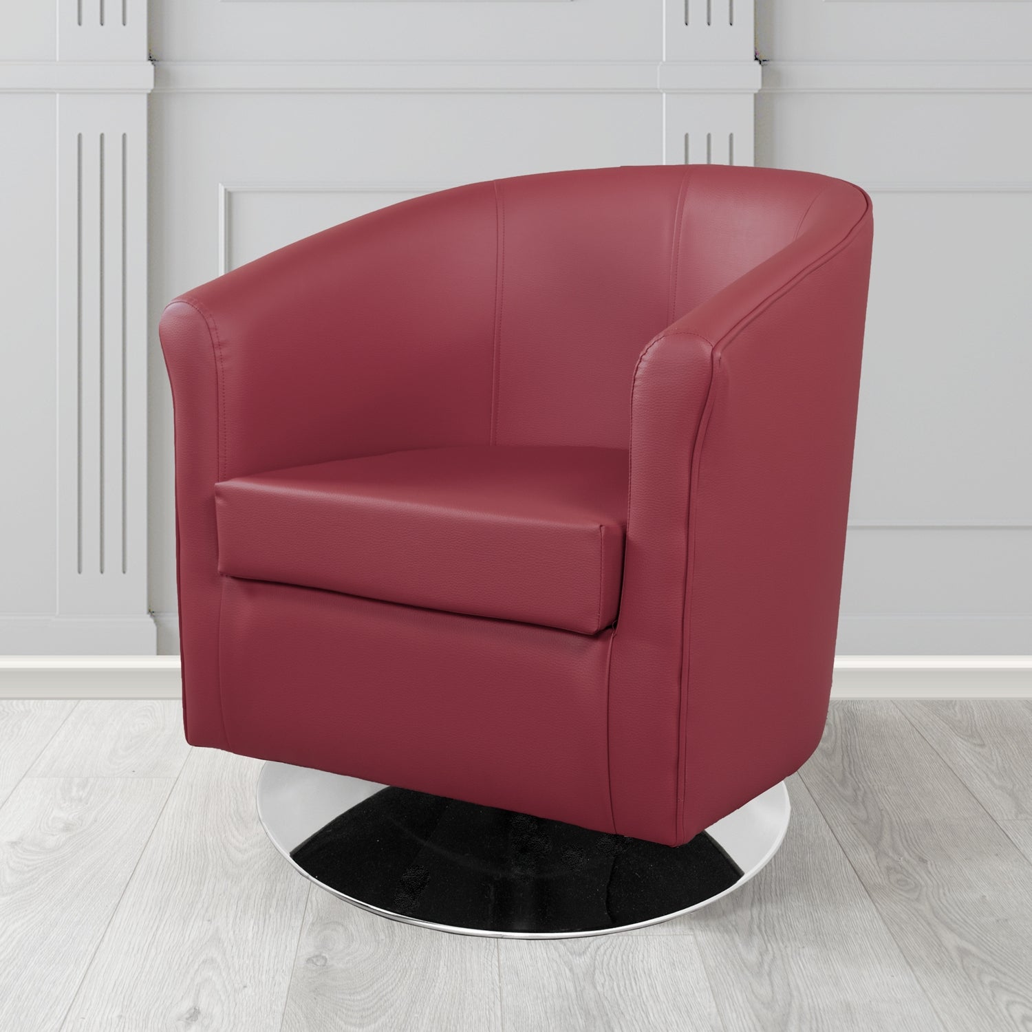 Tuscany Just Colour Jazzberry Crib 5 Faux Leather Swivel Tub Chair - The Tub Chair Shop
