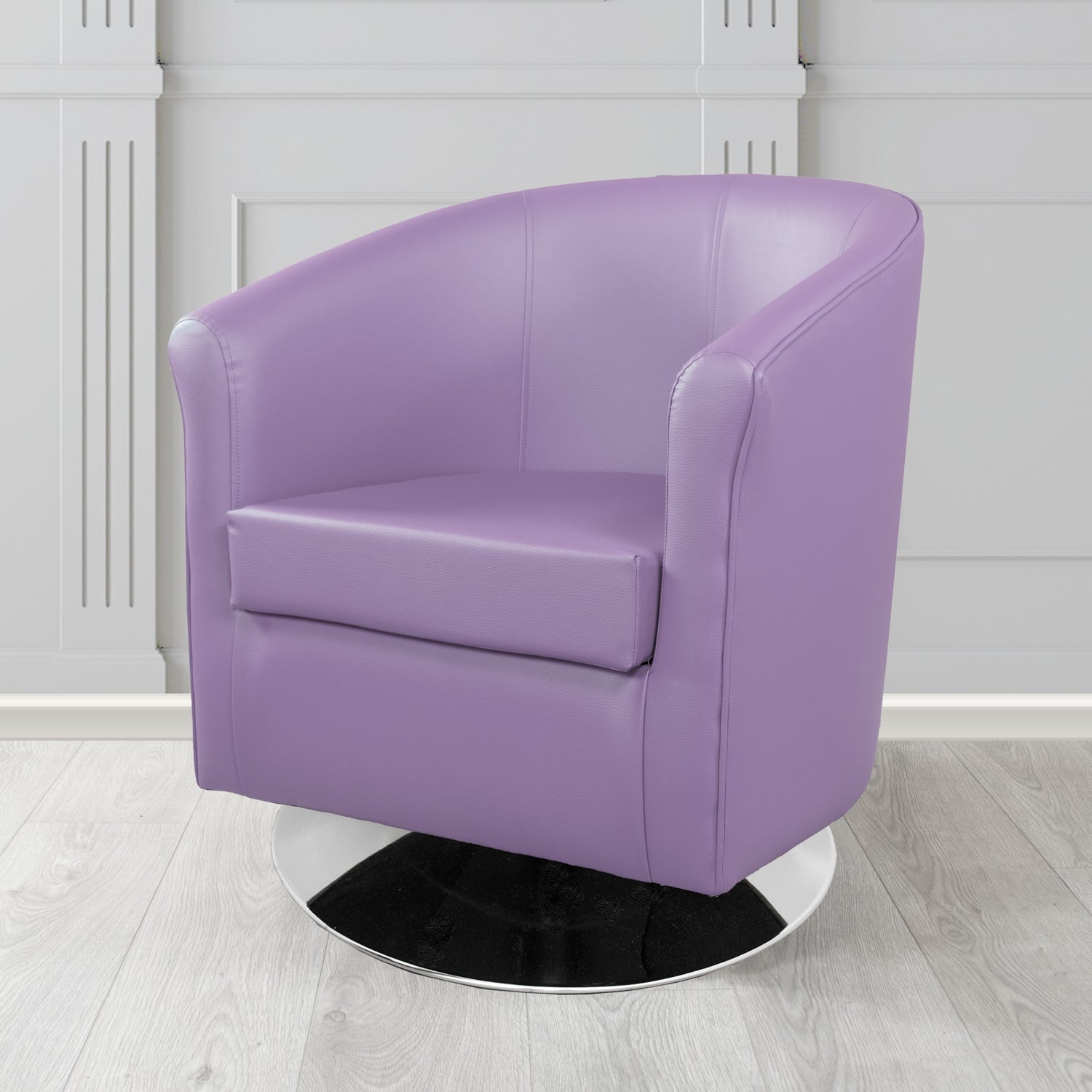 Tuscany Just Colour Lilac Crib 5 Faux Leather Swivel Tub Chair - The Tub Chair Shop