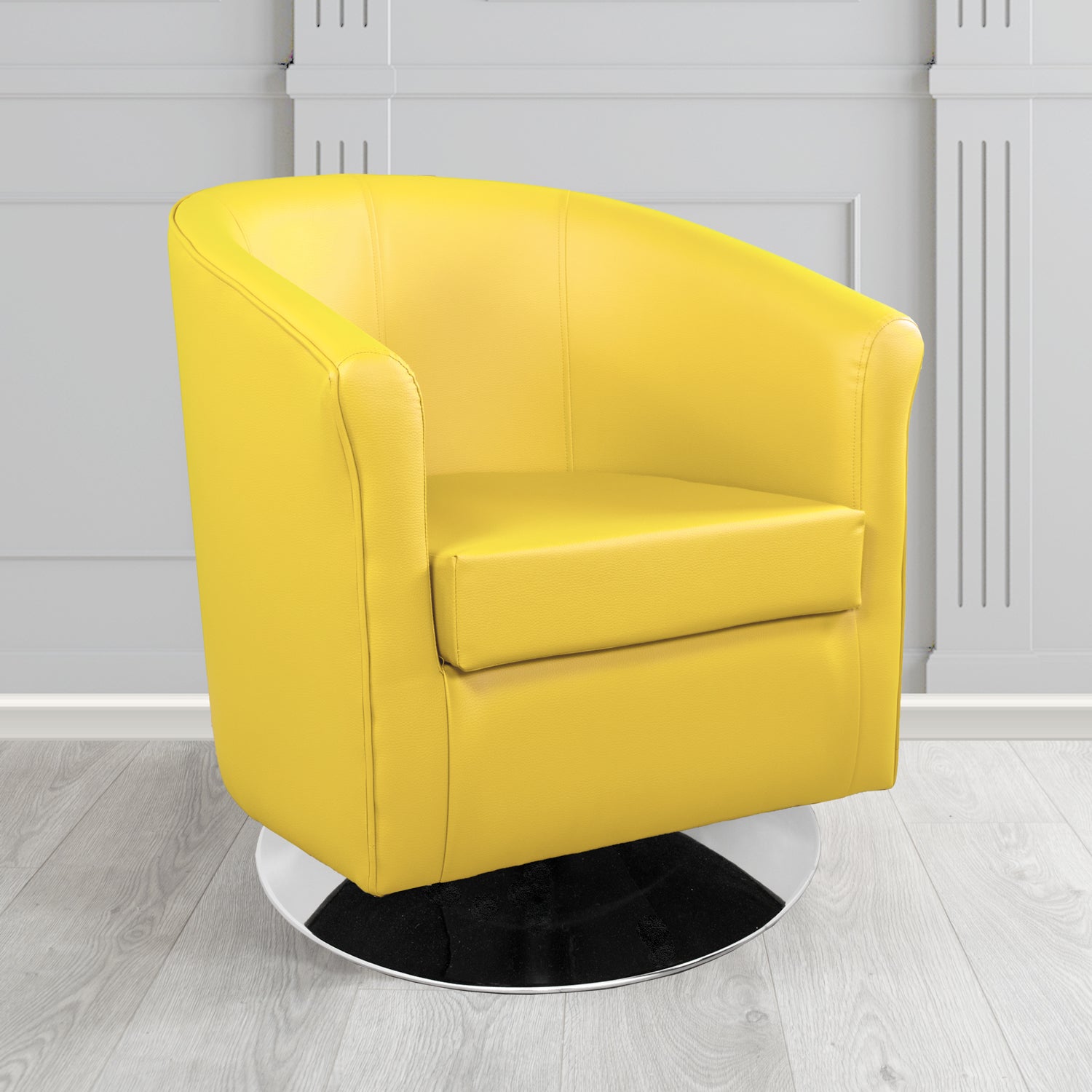 Tuscany Just Colour Marigold Crib 5 Faux Leather Swivel Tub Chair - The Tub Chair Shop