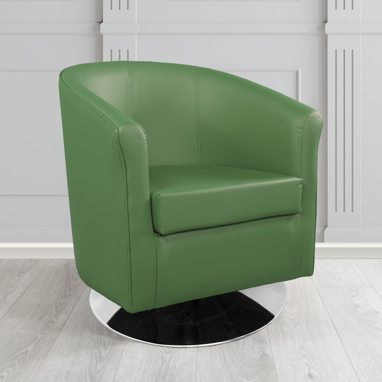 Tuscany Just Colour Moss Crib 5 Faux Leather Swivel Tub Chair - The Tub Chair Shop