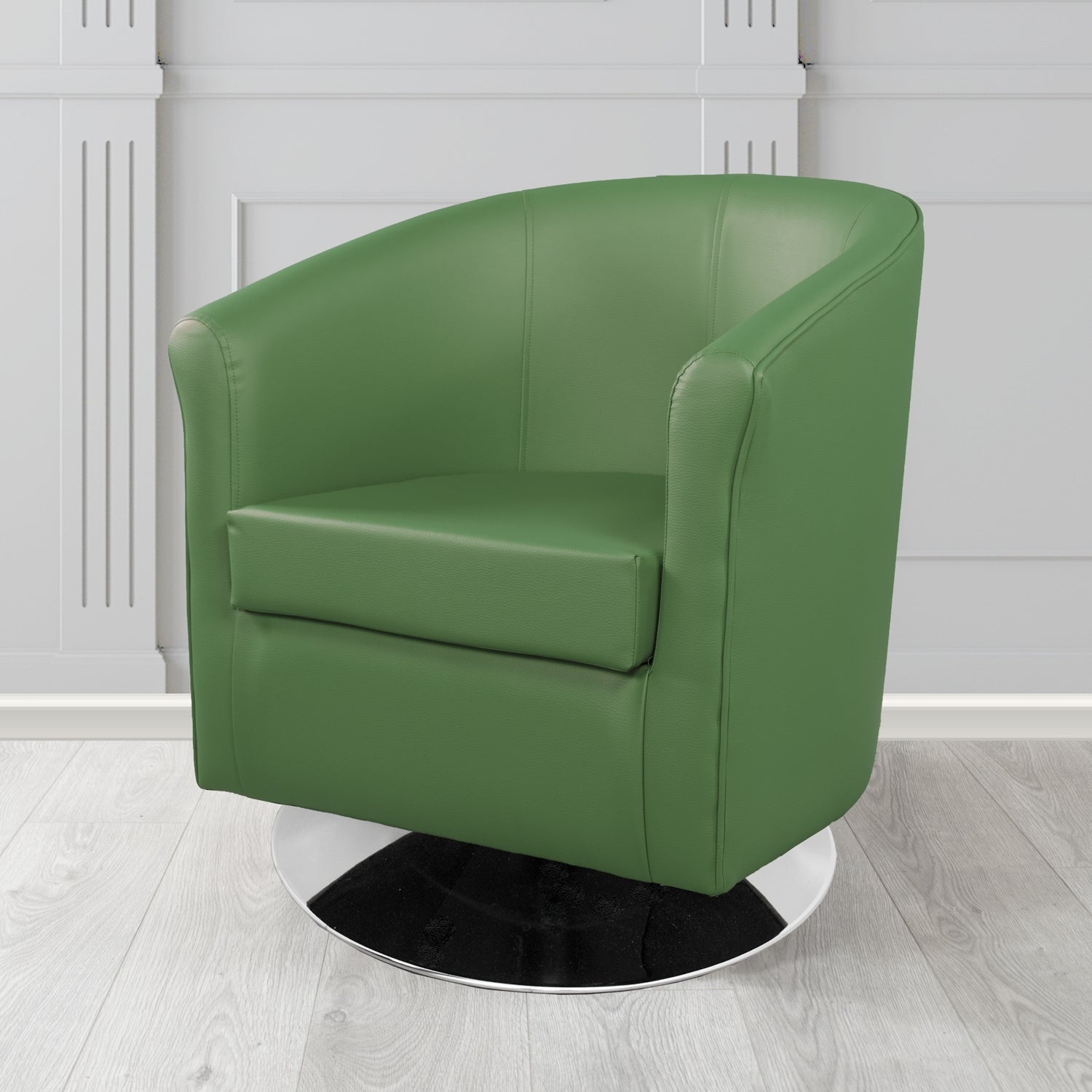 Tuscany Just Colour Moss Crib 5 Faux Leather Swivel Tub Chair - The Tub Chair Shop