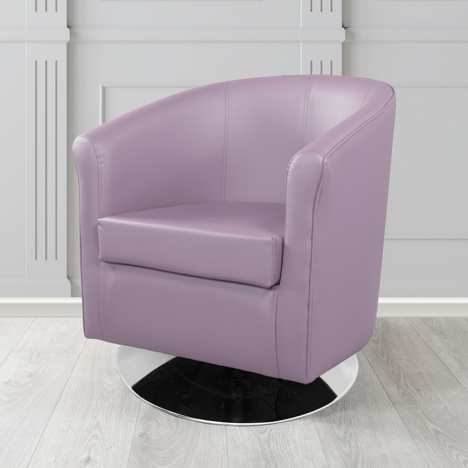 Tuscany Just Colour Purple Rain Crib 5 Faux Leather Swivel Tub Chair - The Tub Chair Shop