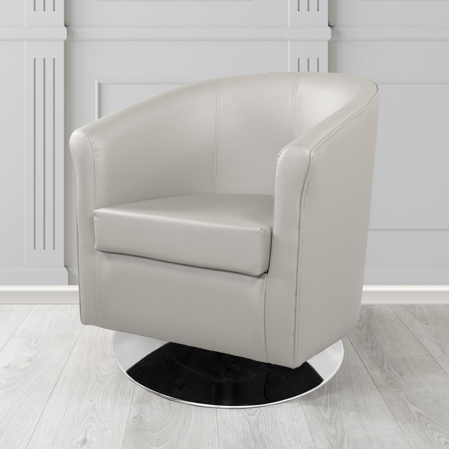 Tuscany Just Colour Putty Crib 5 Faux Leather Swivel Tub Chair - The Tub Chair Shop