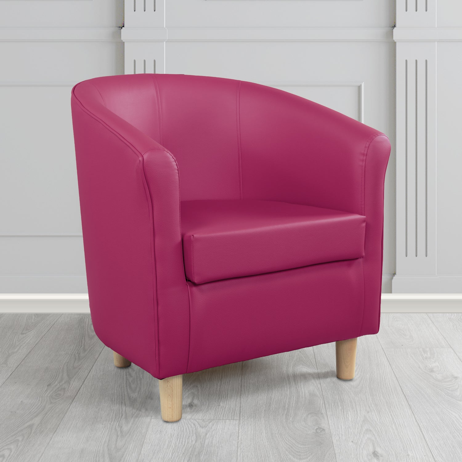 Tuscany Just Colour Raspberry Crush Antimicrobial Crib 5 Contract Faux Leather Tub Chair - The Tub Chair Shop