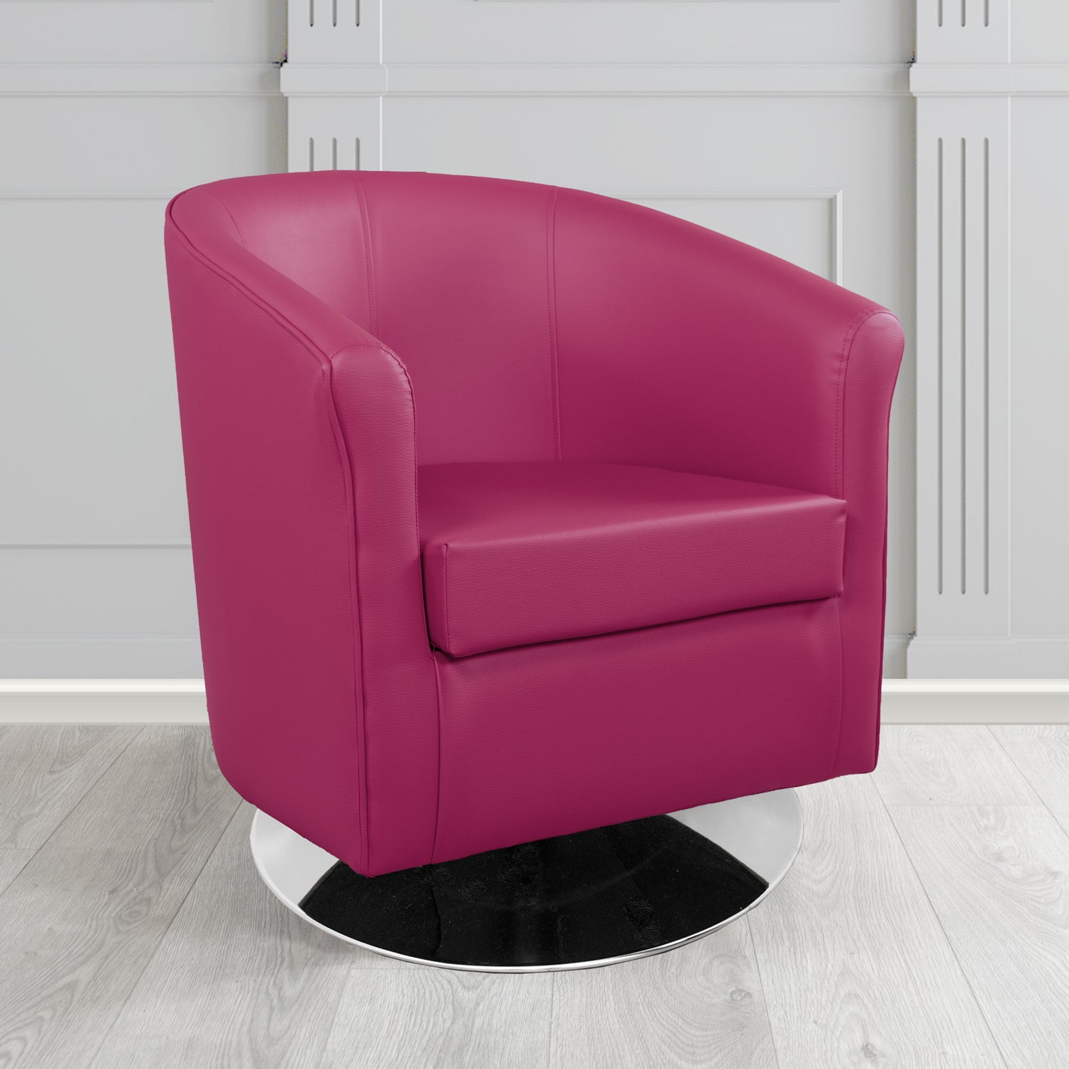 Tuscany Just Colour Raspberry Crush Crib 5 Faux Leather Swivel Tub Chair - The Tub Chair Shop
