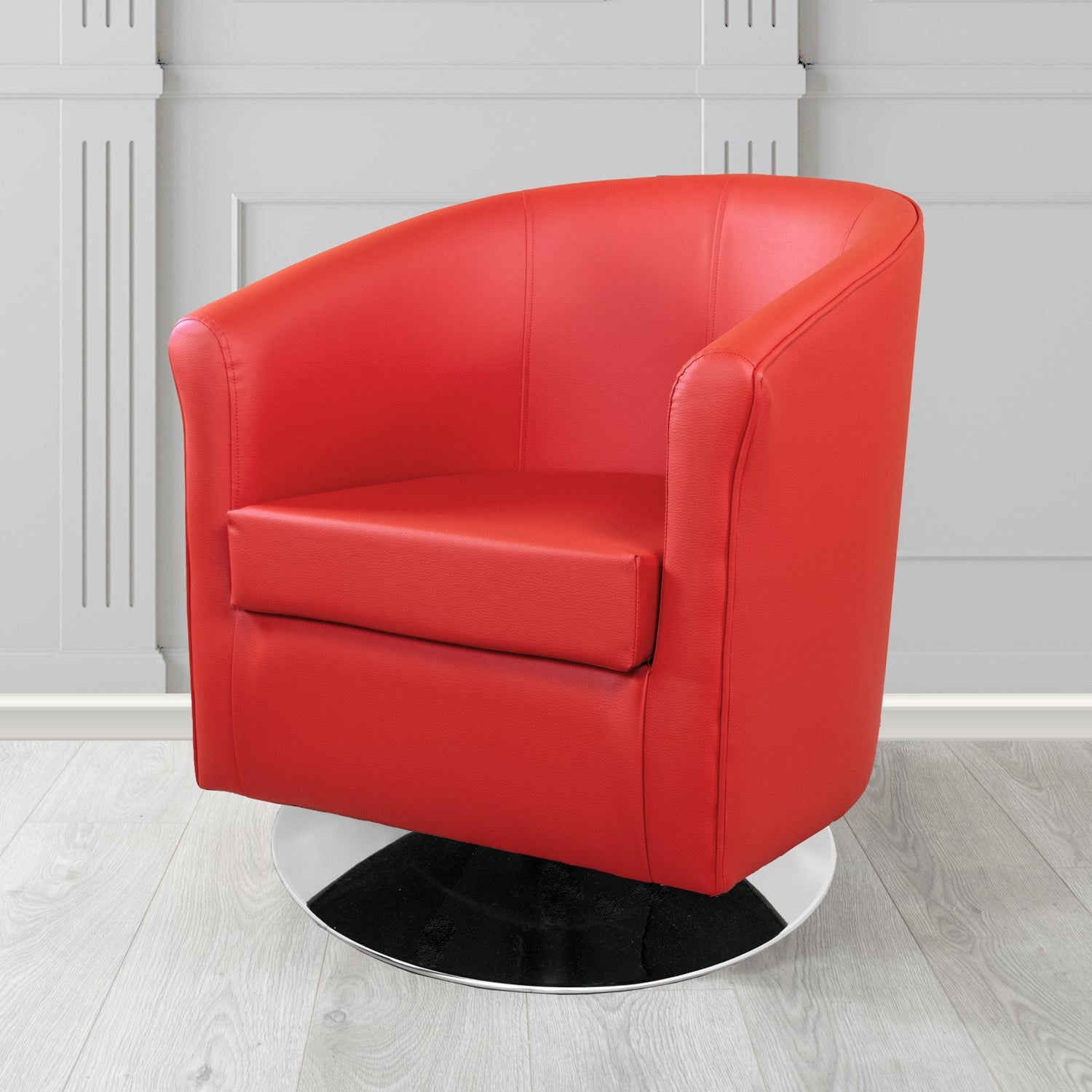 Tuscany Just Colour Rouge Crib 5 Faux Leather Swivel Tub Chair - The Tub Chair Shop
