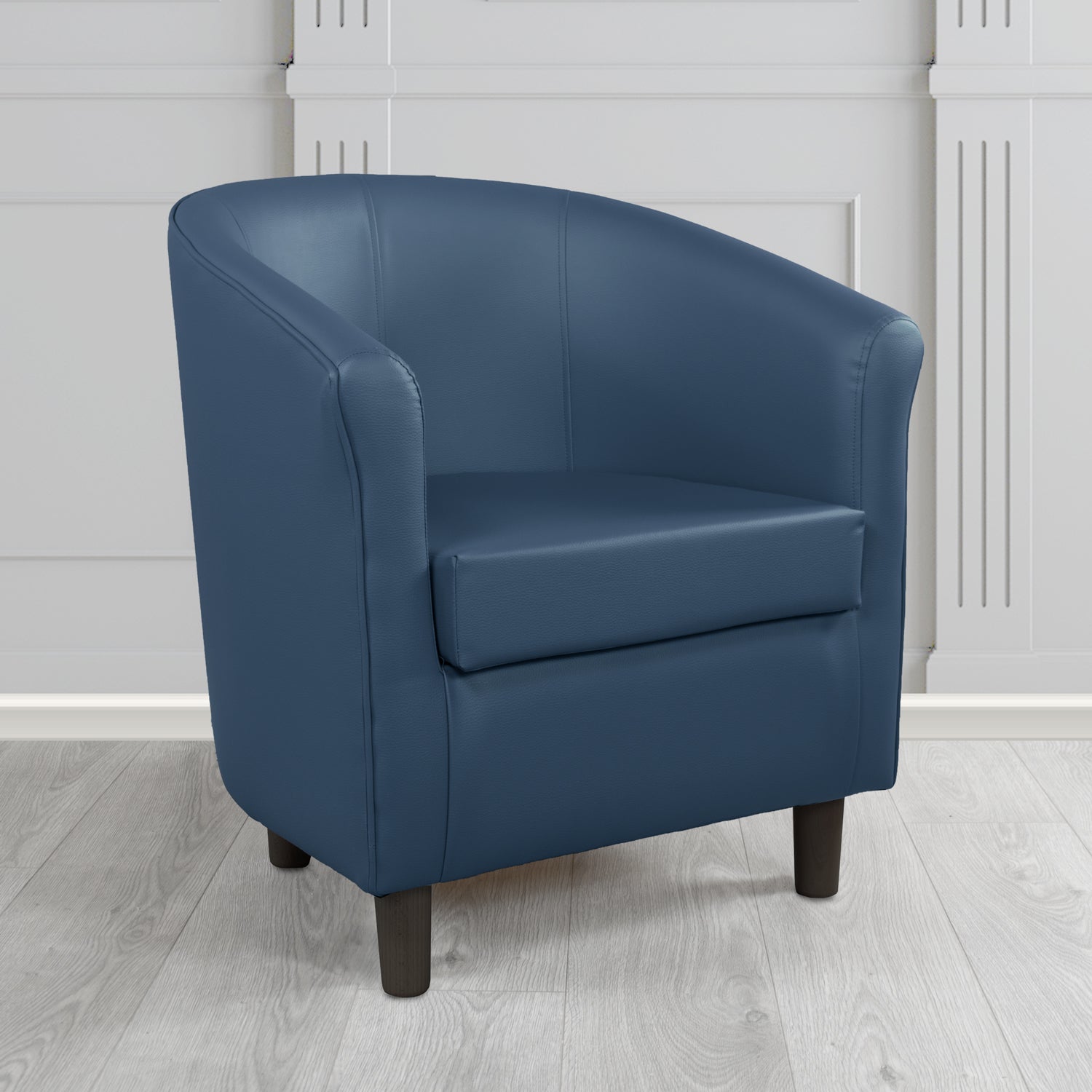 Tuscany Just Colour Sapphire Blue Antimicrobial Crib 5 Contract Faux Leather Tub Chair - The Tub Chair Shop