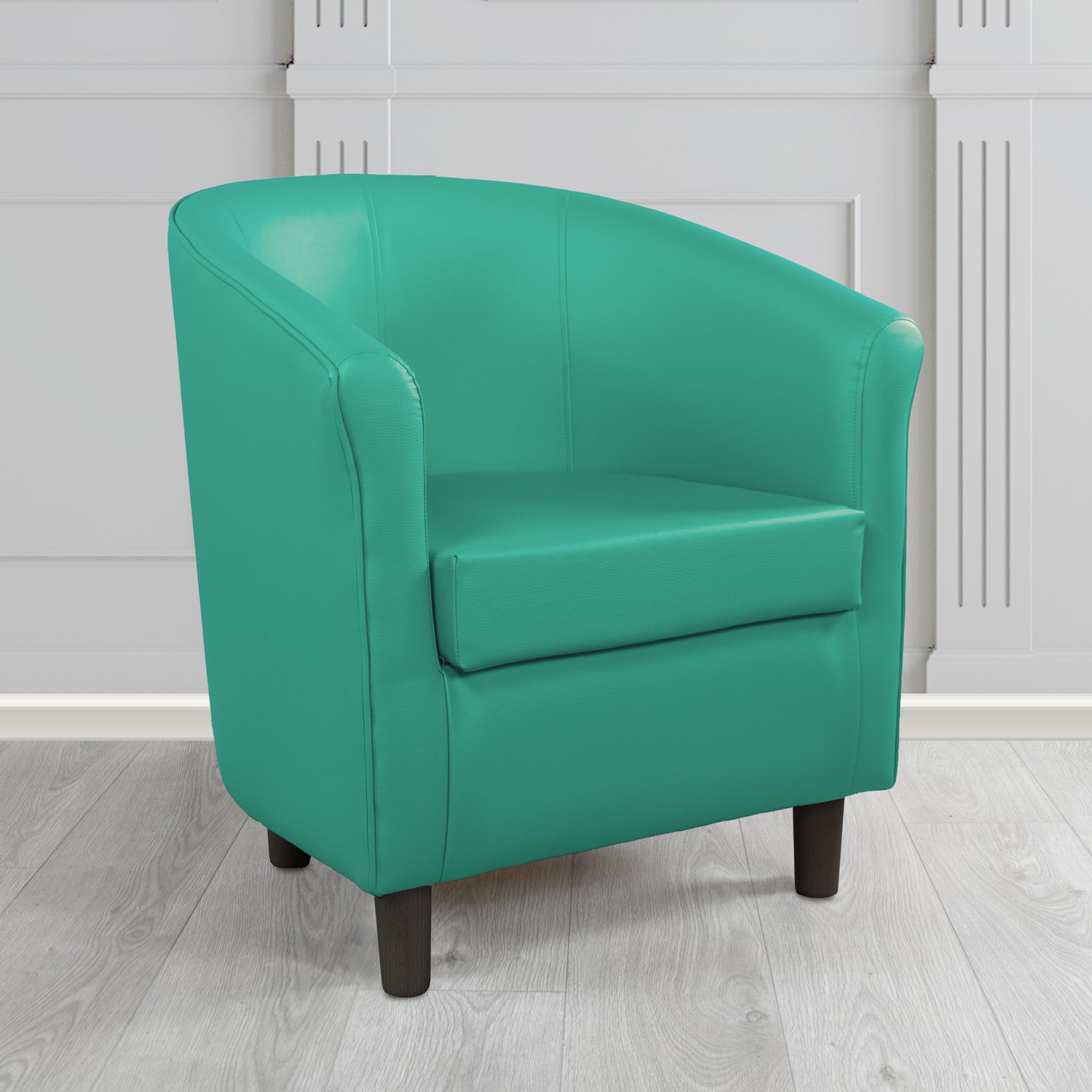 Tuscany Just Colour Sea Green Antimicrobial Crib 5 Contract Faux Leather Tub Chair - The Tub Chair Shop