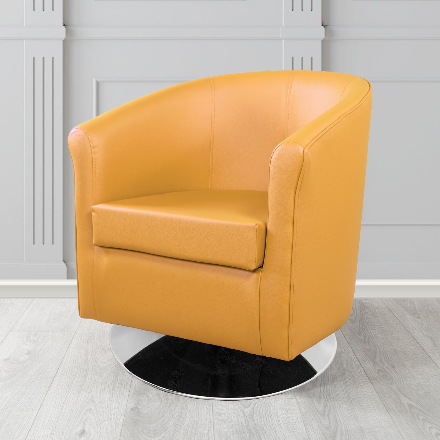 Tuscany Just Colour Sunblush Crib 5 Faux Leather Swivel Tub Chair - The Tub Chair Shop