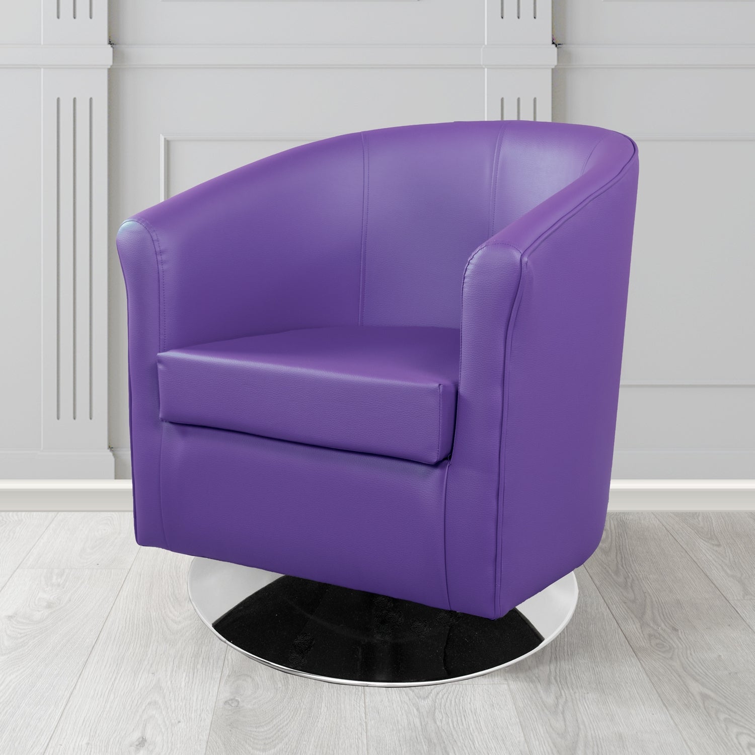 Tuscany Just Colour Ultraviolet Crib 5 Faux Leather Swivel Tub Chair - The Tub Chair Shop