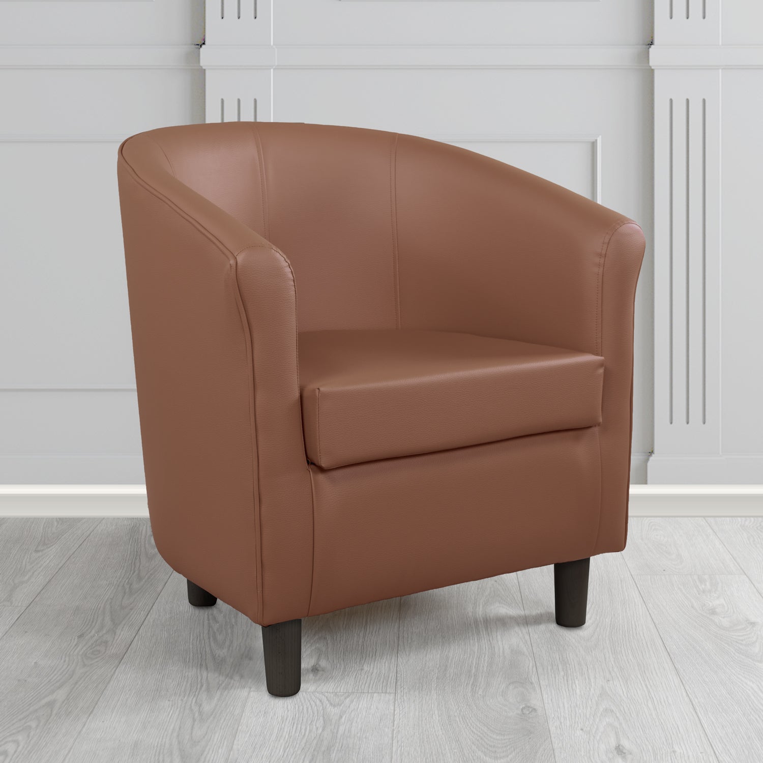 Tuscany Just Colour Walnut Antimicrobial Crib 5 Contract Faux Leather Tub Chair - The Tub Chair Shop