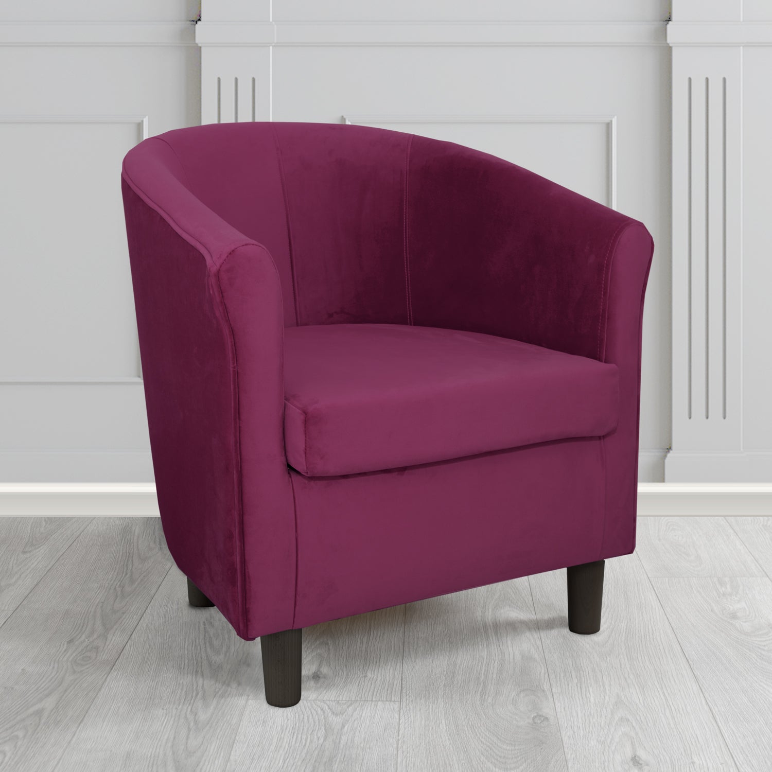 Tuscany Tub Chair in Monaco Plush Velvet Fabric - The Tub Chair Shop