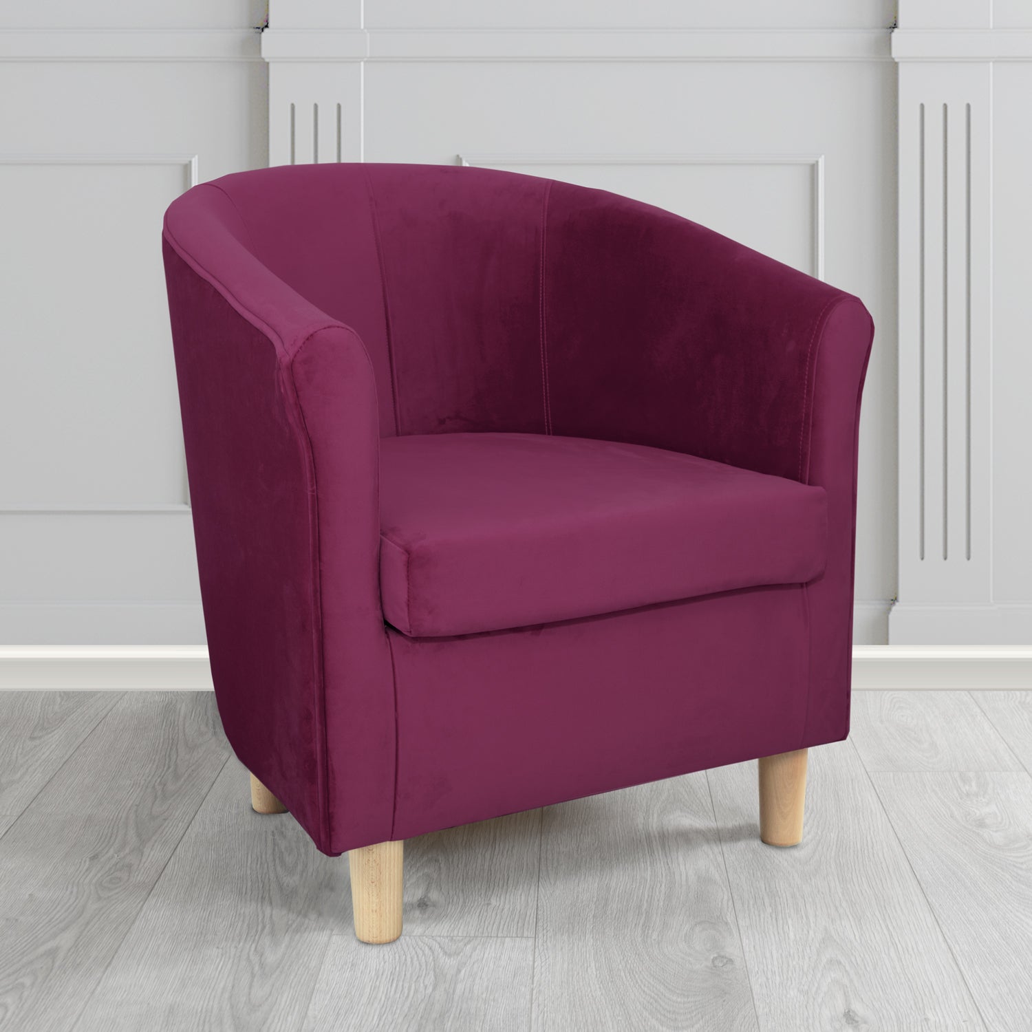 Tuscany Tub Chair in Monaco Plush Velvet Fabric - The Tub Chair Shop