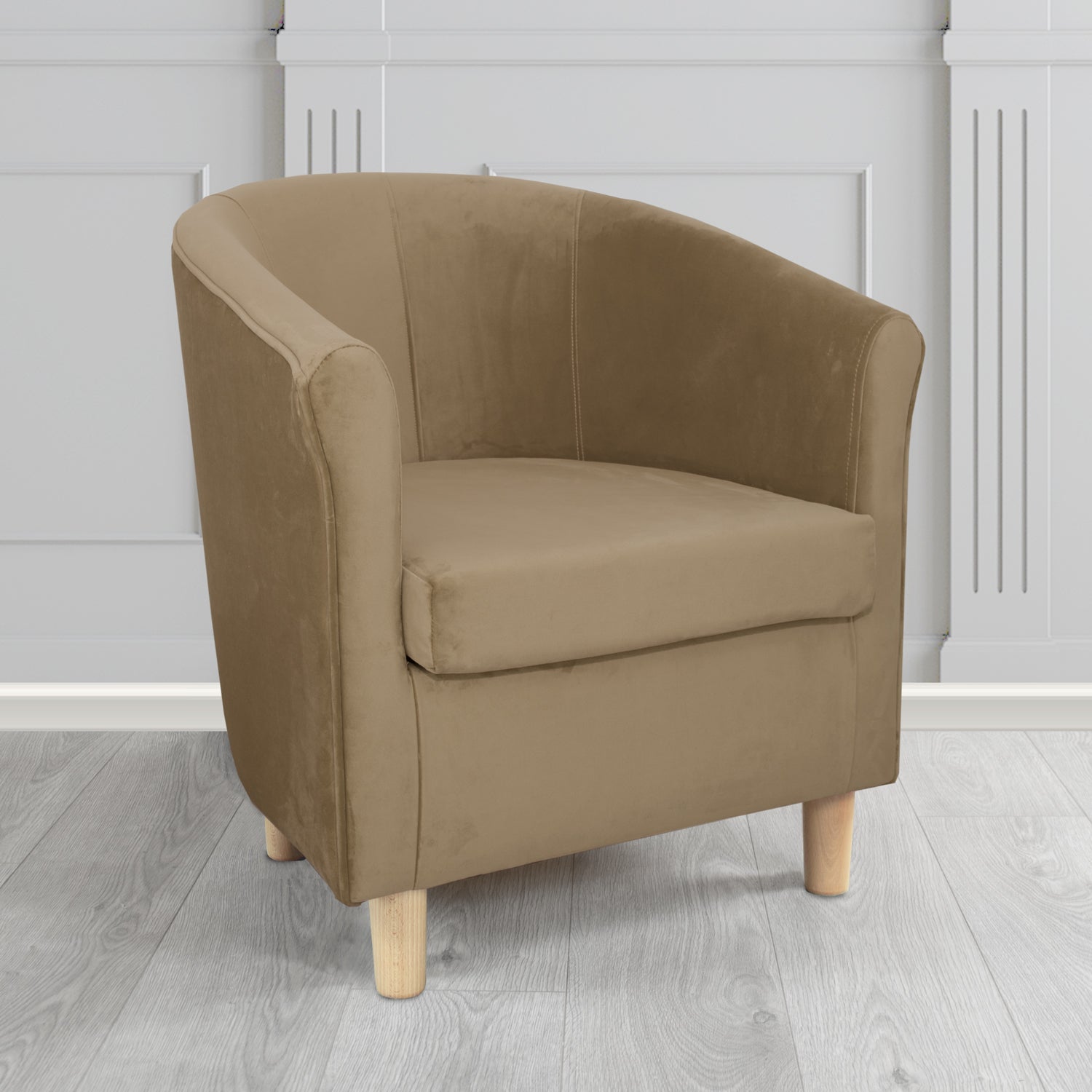 Express Tuscany Monaco Biscuit Plush Velvet Fabric Tub Chair (6589799104554)