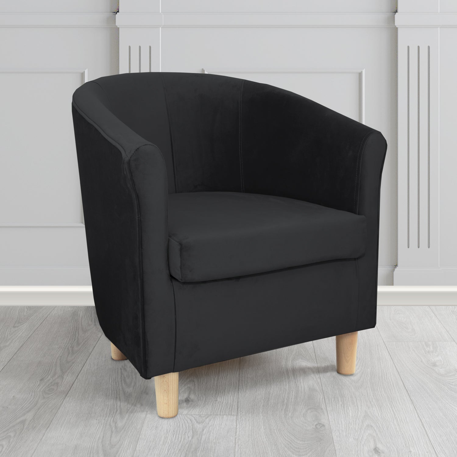 Tuscany Tub Chair in Monaco Plush Velvet Fabric - The Tub Chair Shop