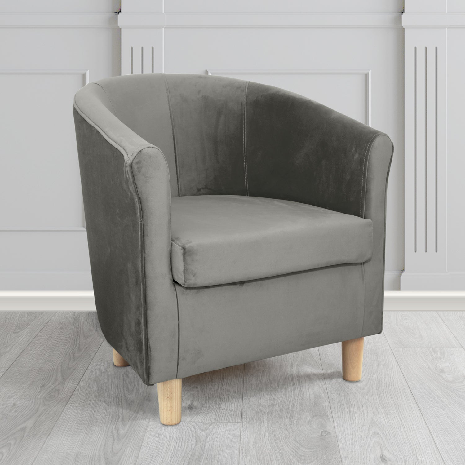 Express Tuscany Monaco Charcoal Plush Velvet Fabric Tub Chair (6589821976618)