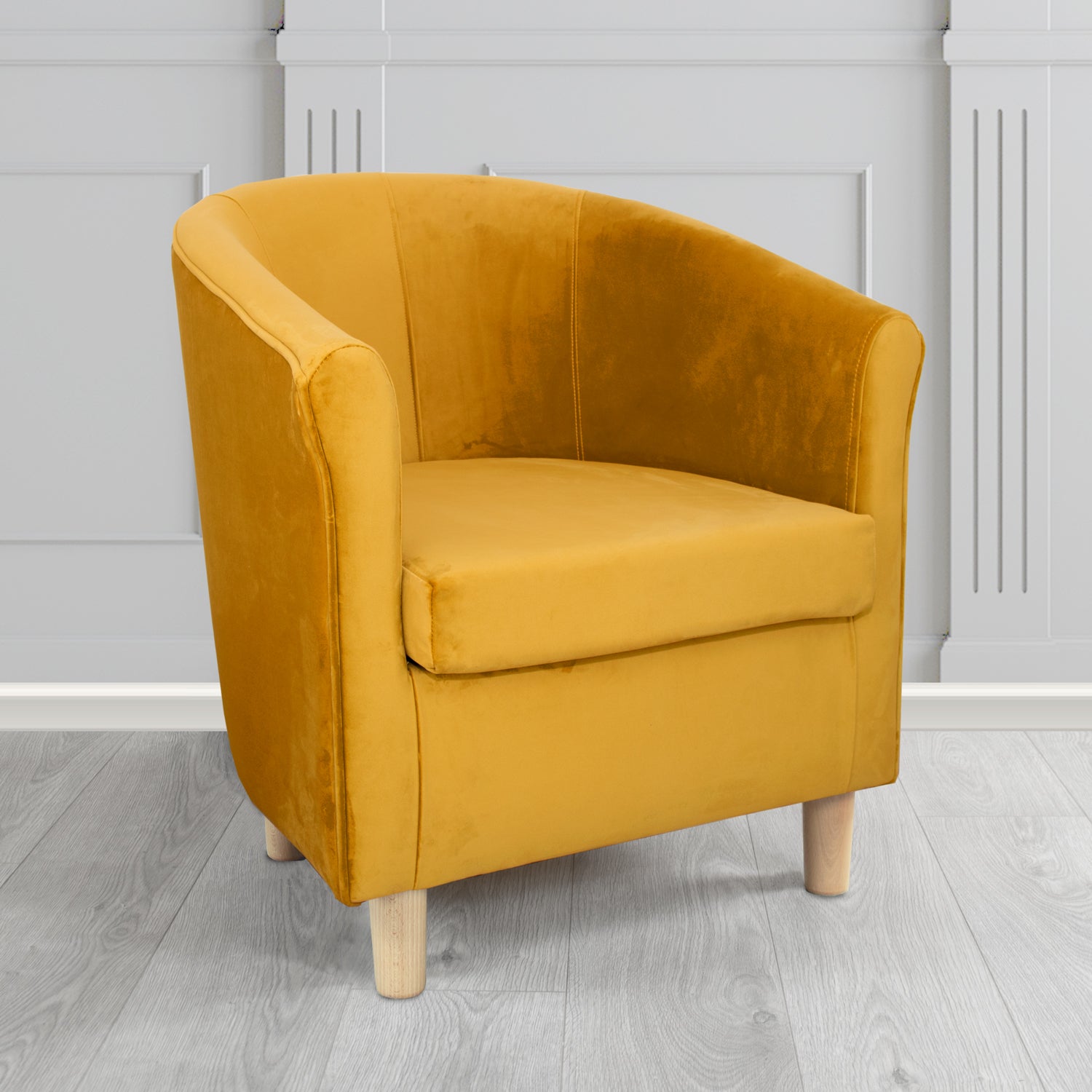 Express Tuscany Monaco Gold Plush Velvet Fabric Tub Chair (6589822107690)