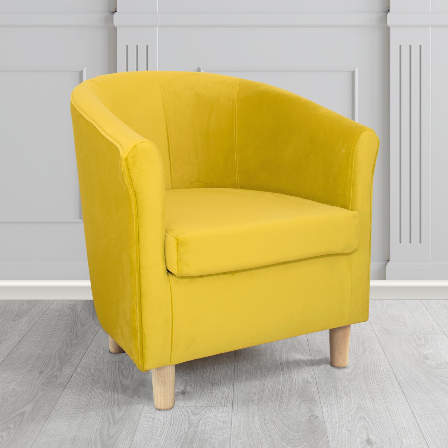 Express Tuscany Monaco Lemon Plush Velvet Fabric Tub Chair (6589831249962)